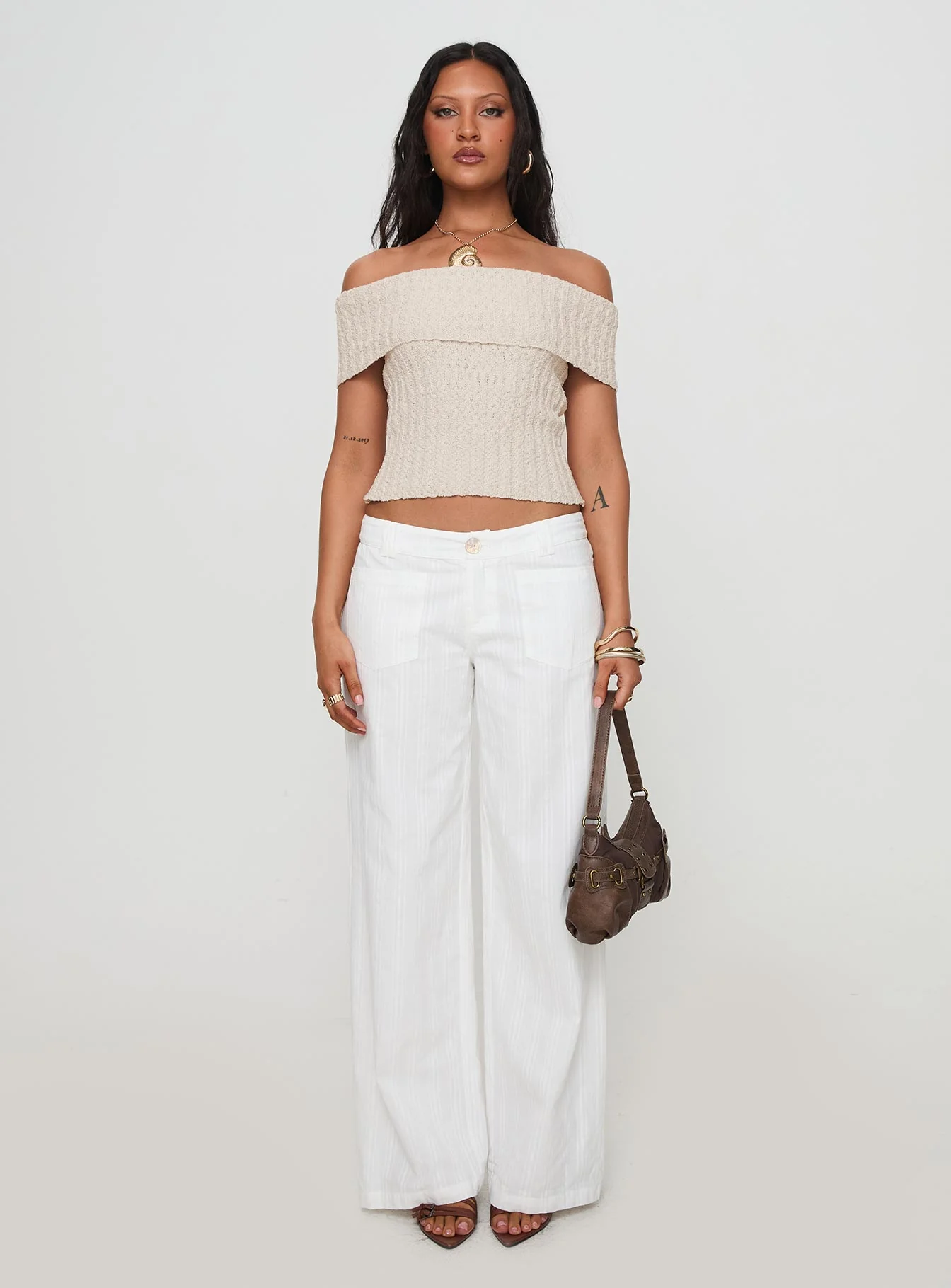 Vendi Low Rise Pant White Petite