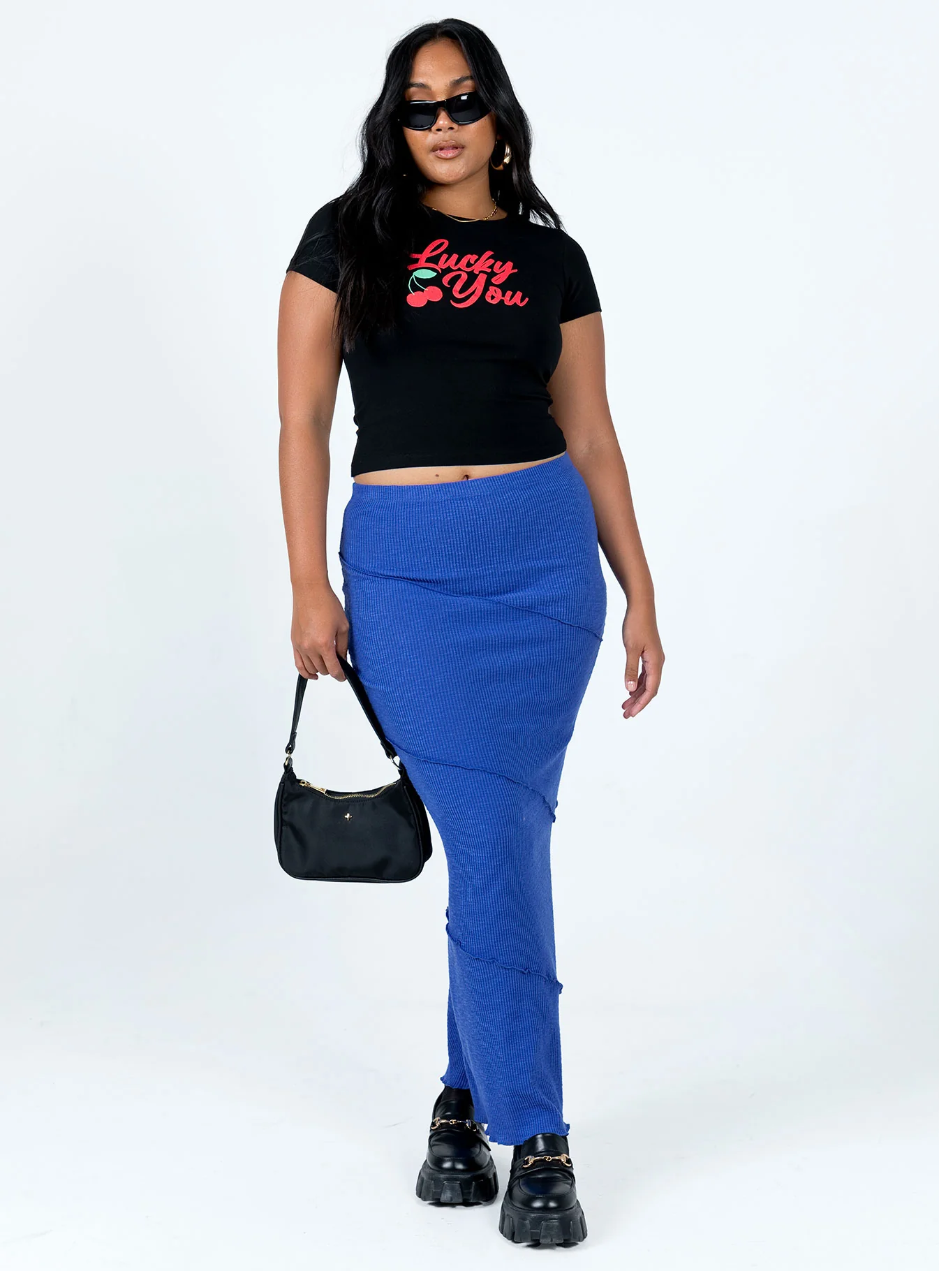 Oscar Maxi Skirt Cobalt Blue