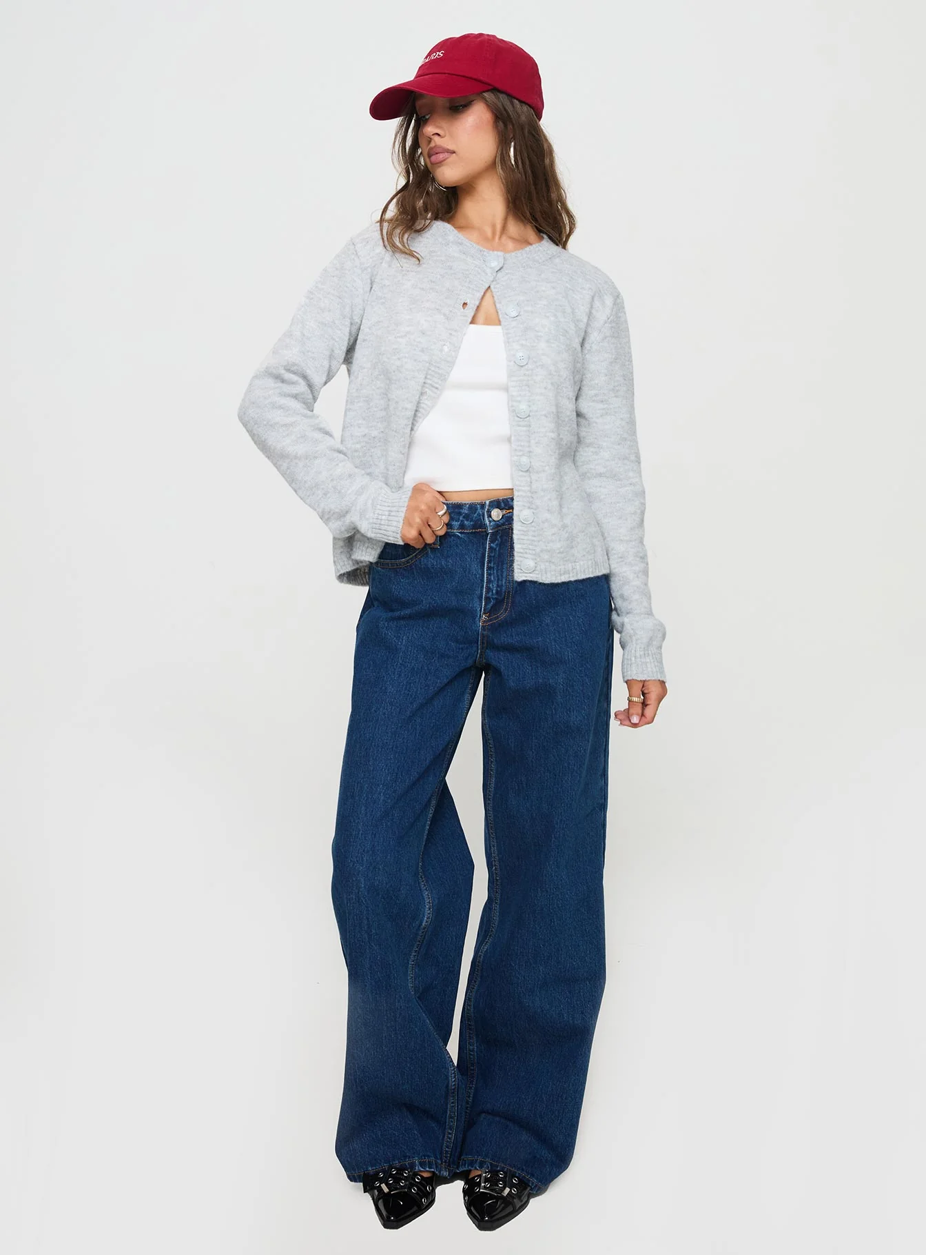 Shima Low Rise Straight Leg Jeans Mid Wash