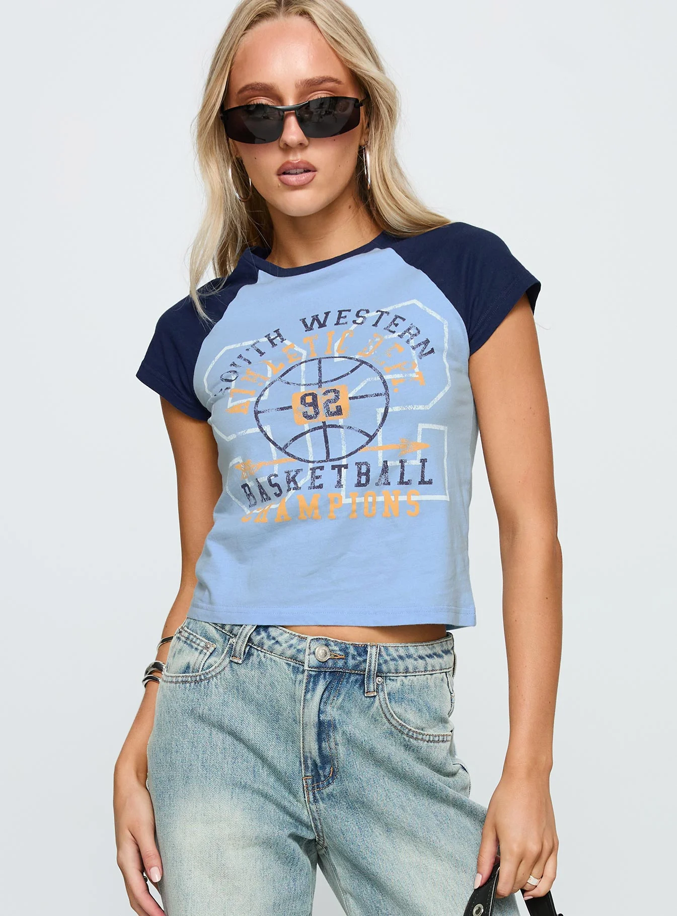 South West Sports Graphic Top Blue