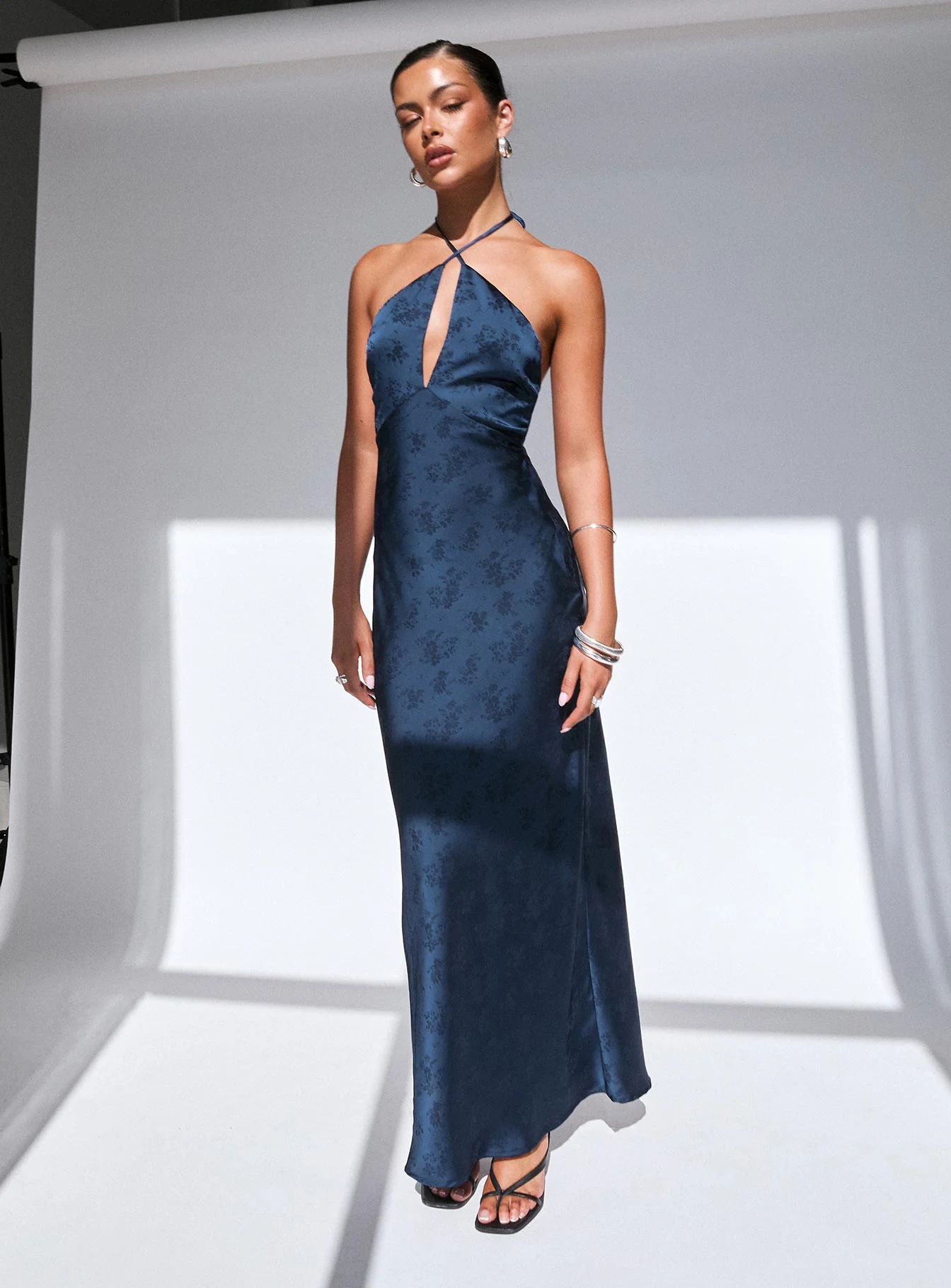 Limosina Halter Maxi Dress Navy