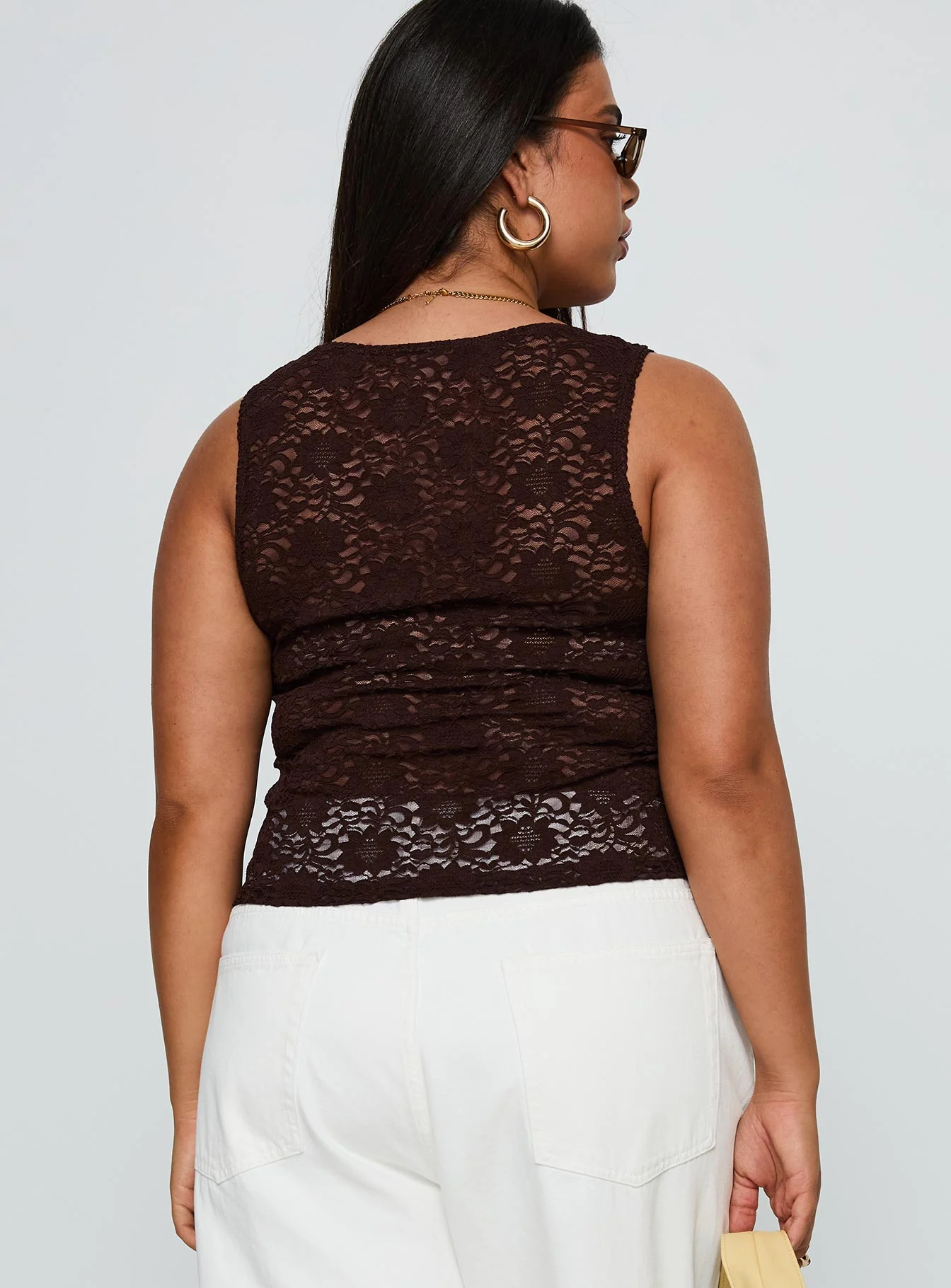 Bennington Lace Top Brown Curve
