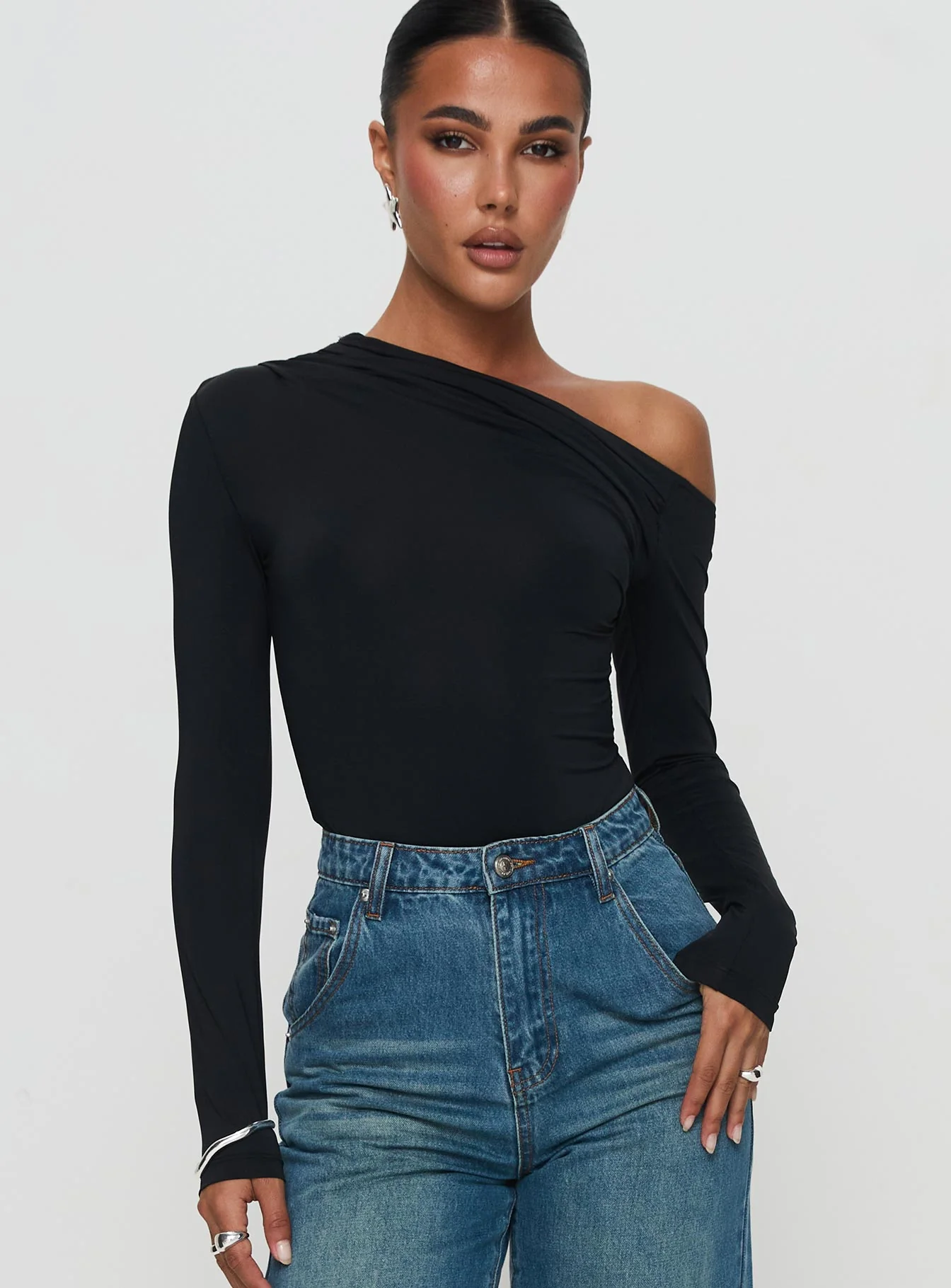 Antilles One Shoulder Bodysuit Black