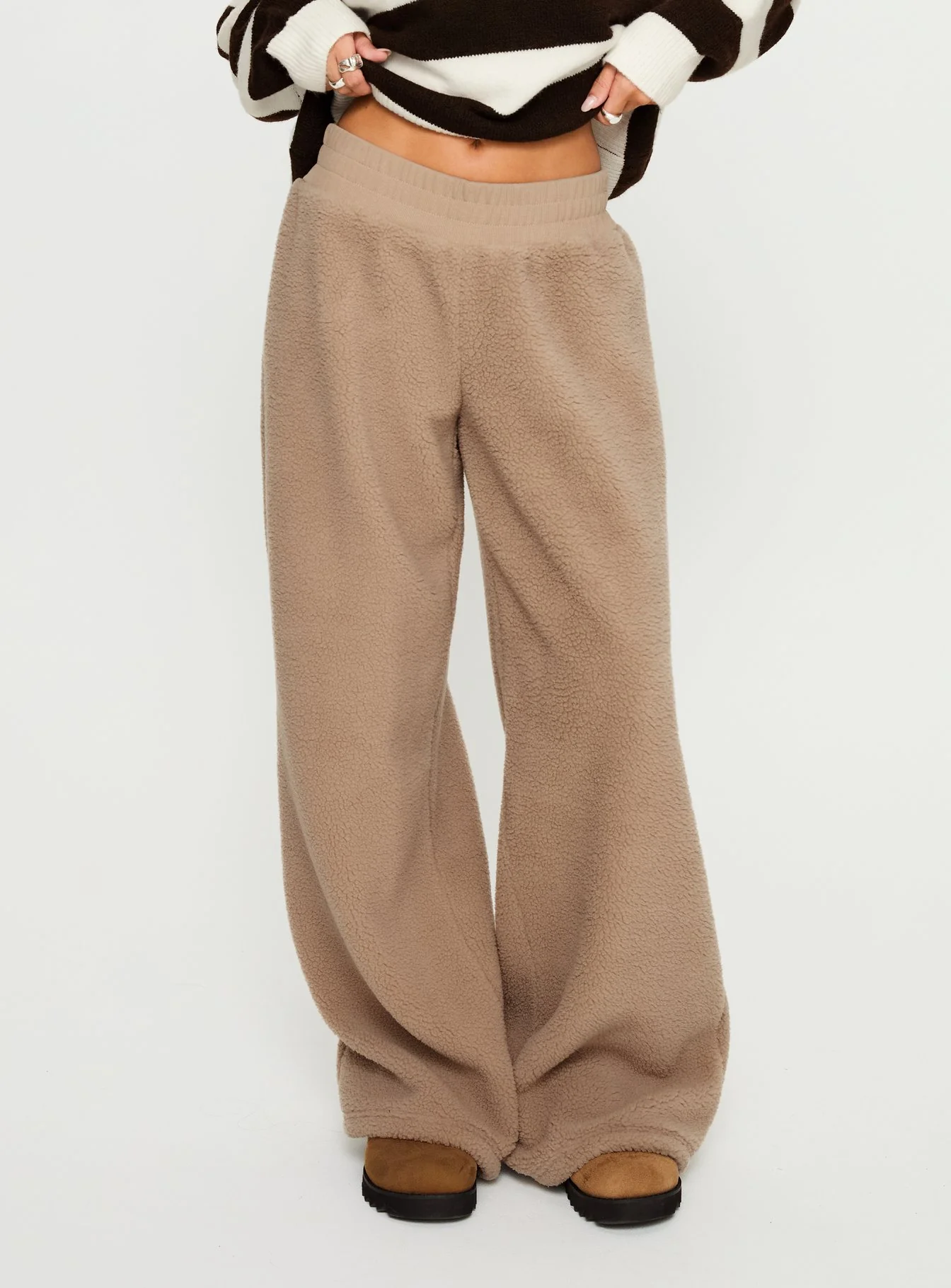 Siberia Fleece Track Pant Light Brown
