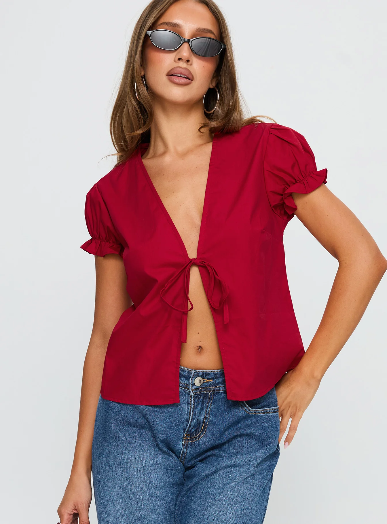 Starstruck Tie Up Top Red