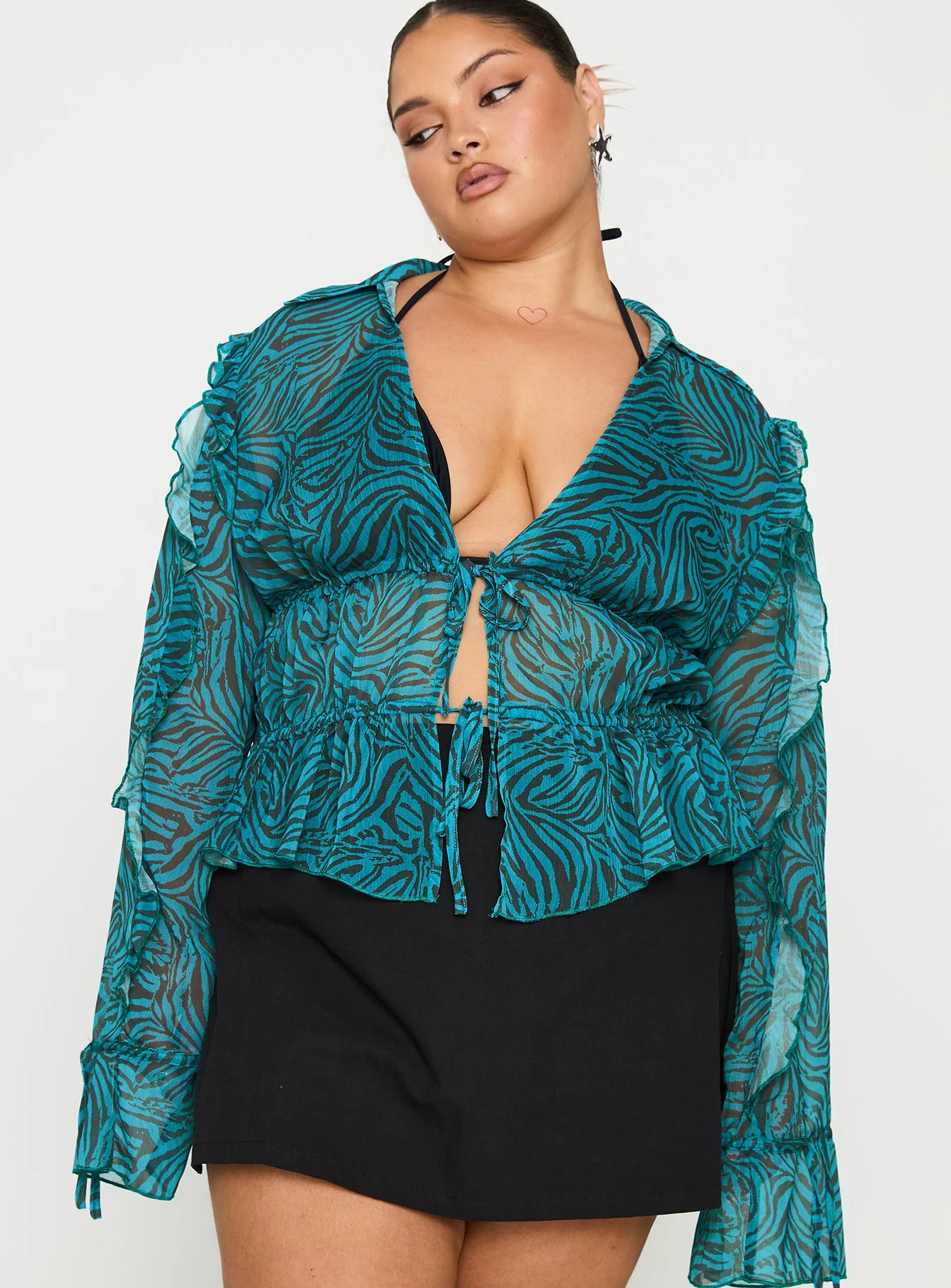 Holidaze Long Sleeve Top Zebra Curve