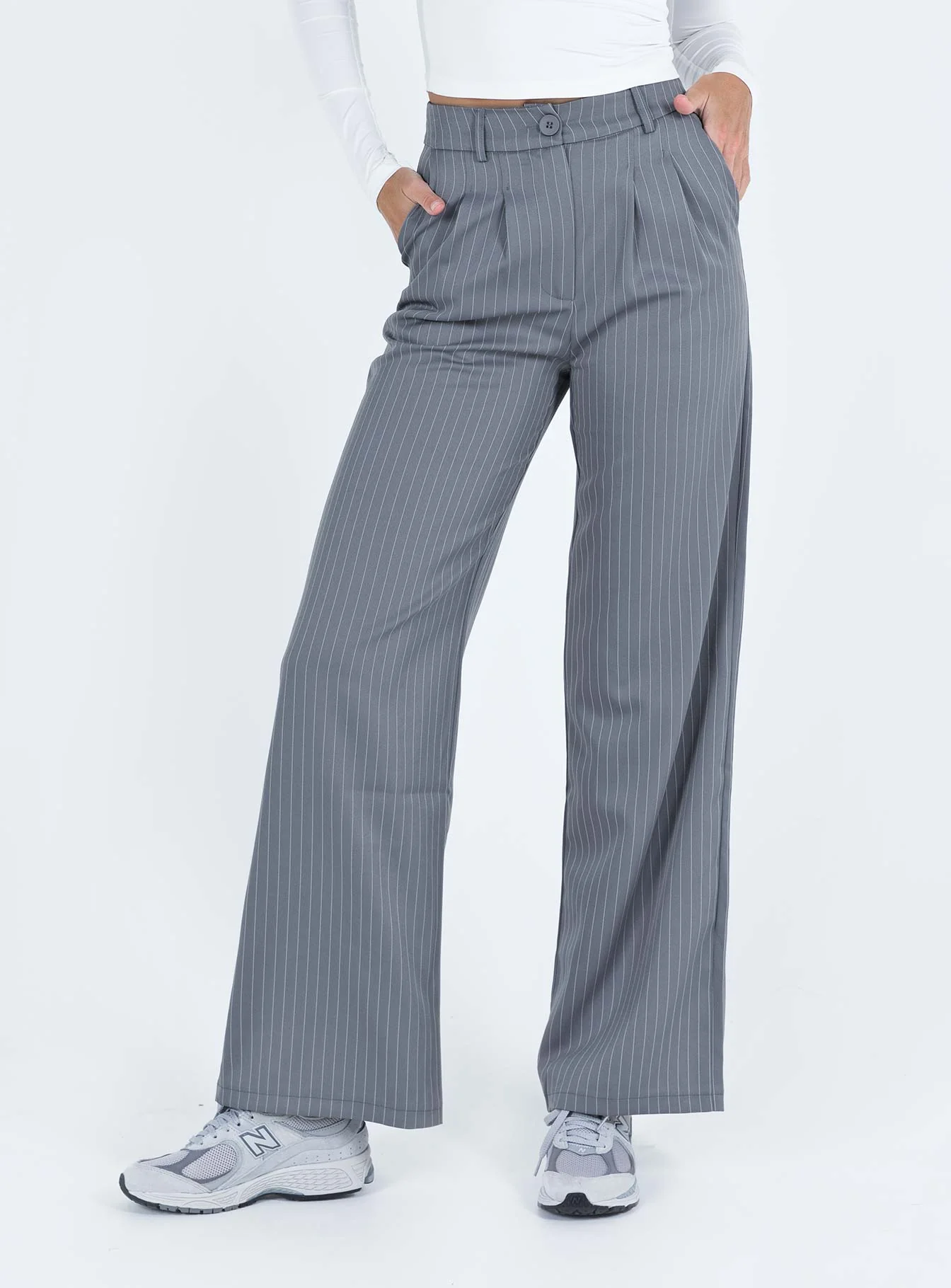 Archer Pants Pinstripe Grey Tall