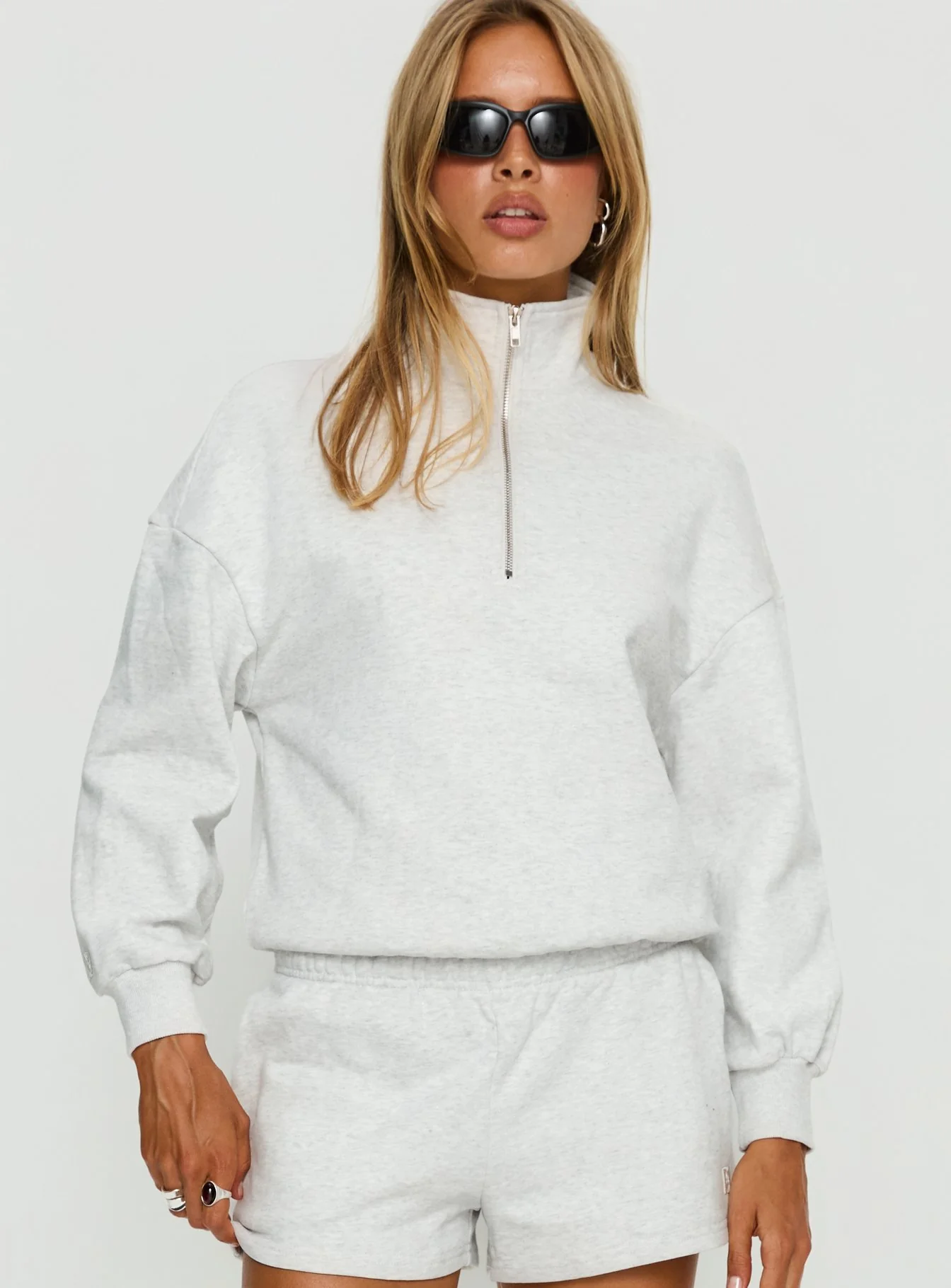Rozanna 1/4 Zip Jumper Grey Marle