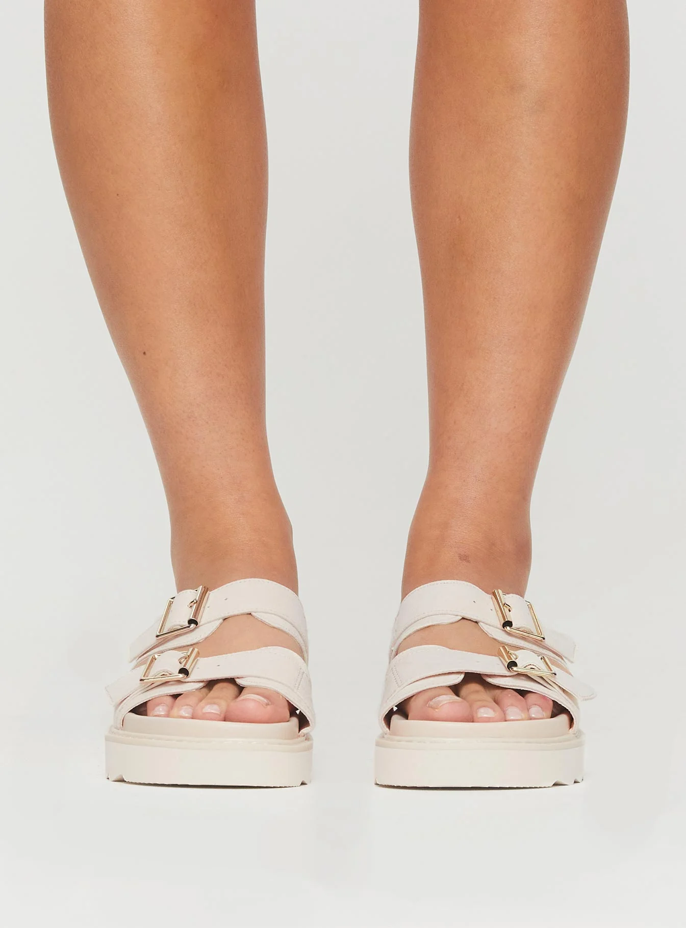 Ma Belle Sandals Cream Faux Suede