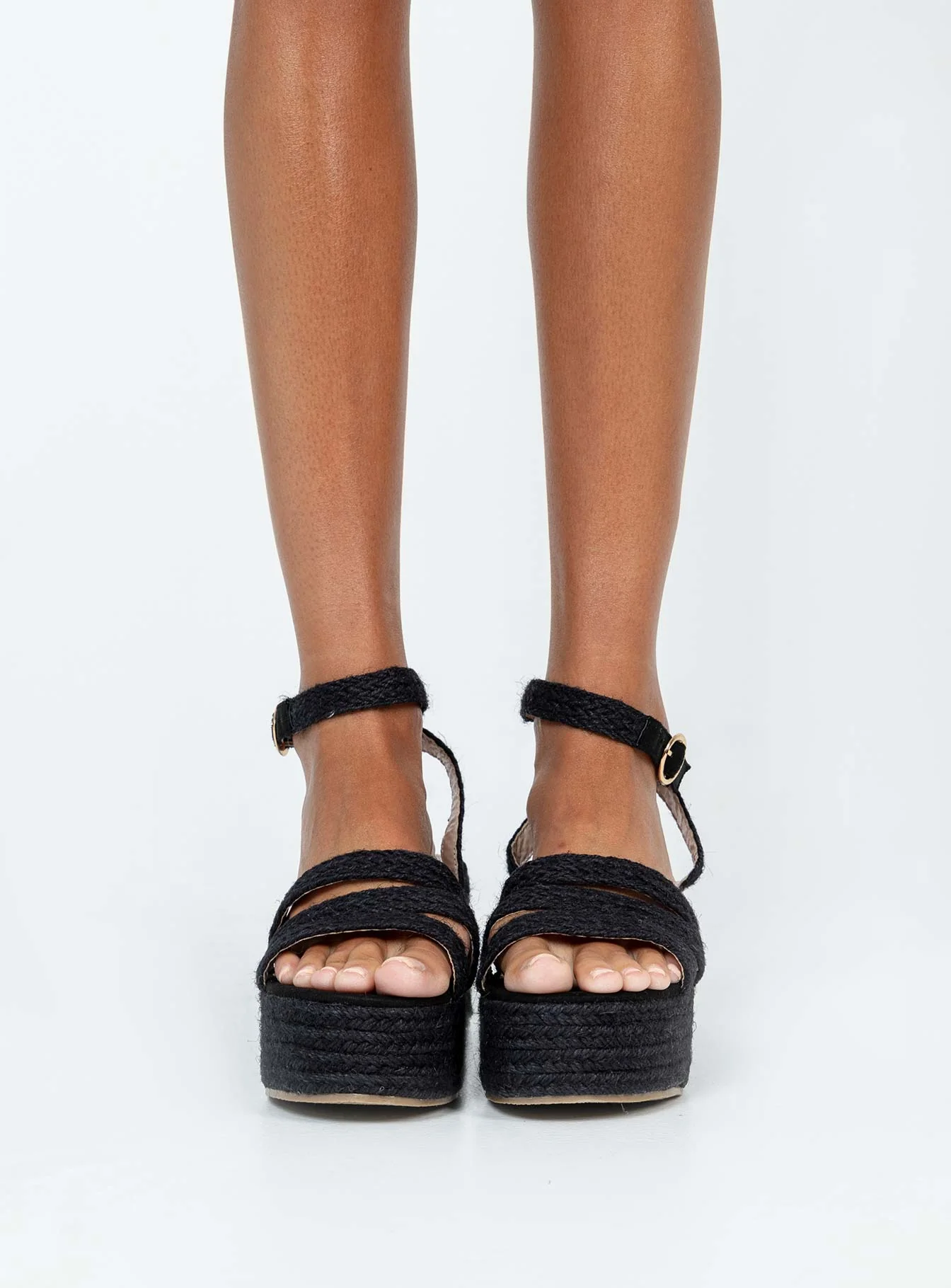 Tavo Espadrille Platform Sandals Black