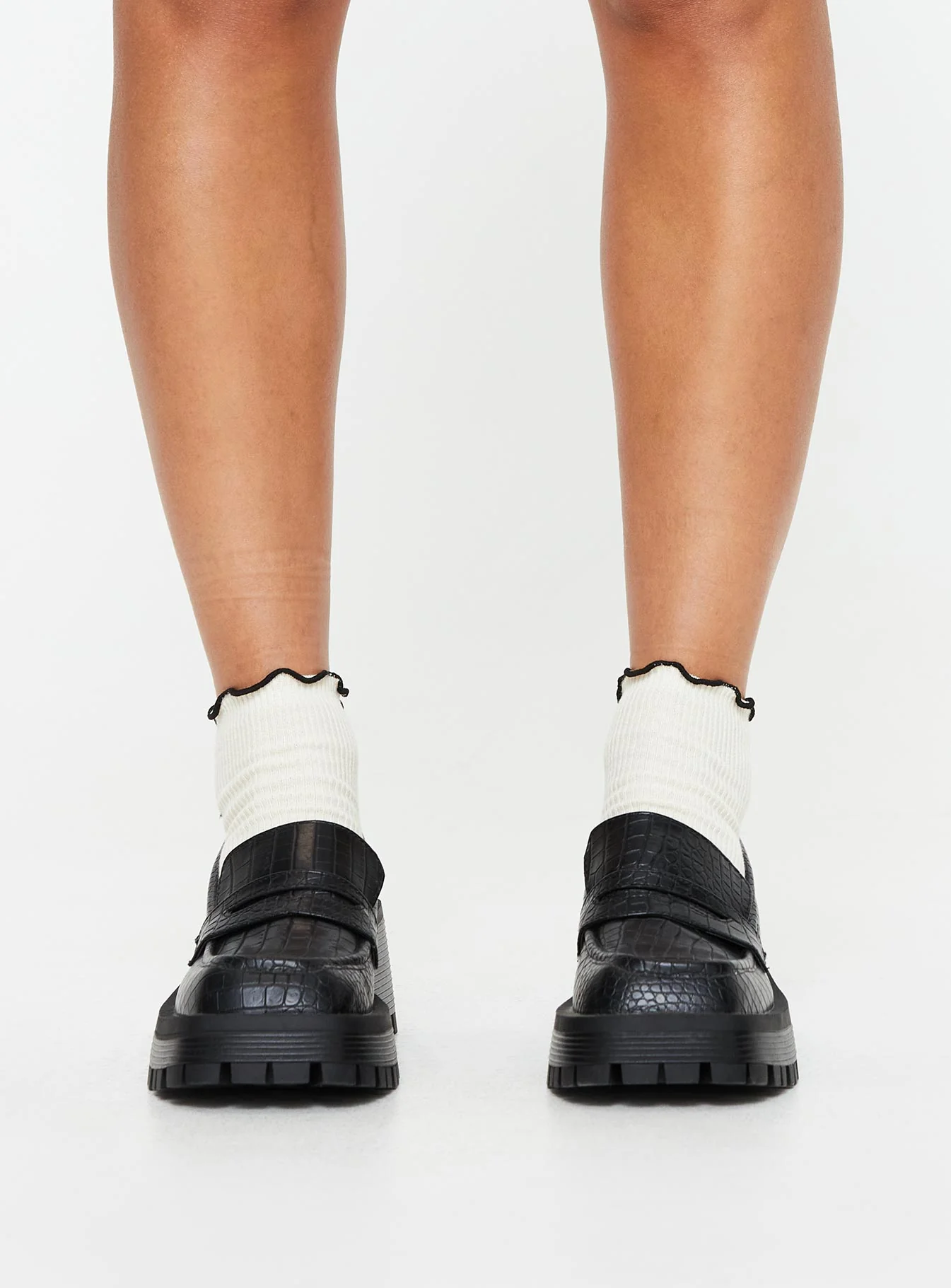 Reina Loafers Black Croc