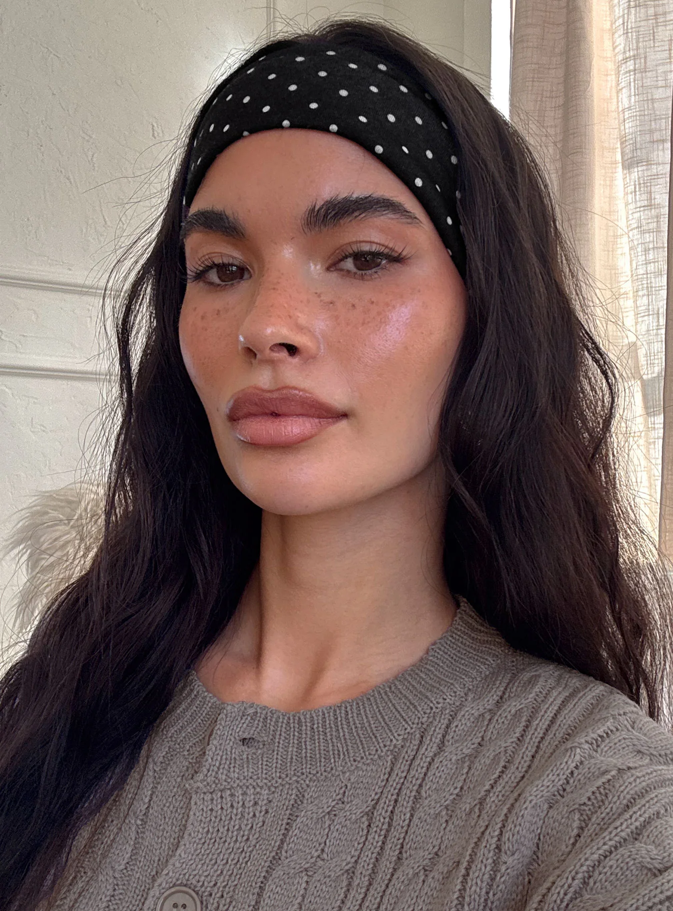 The Juney Headband Black Polka