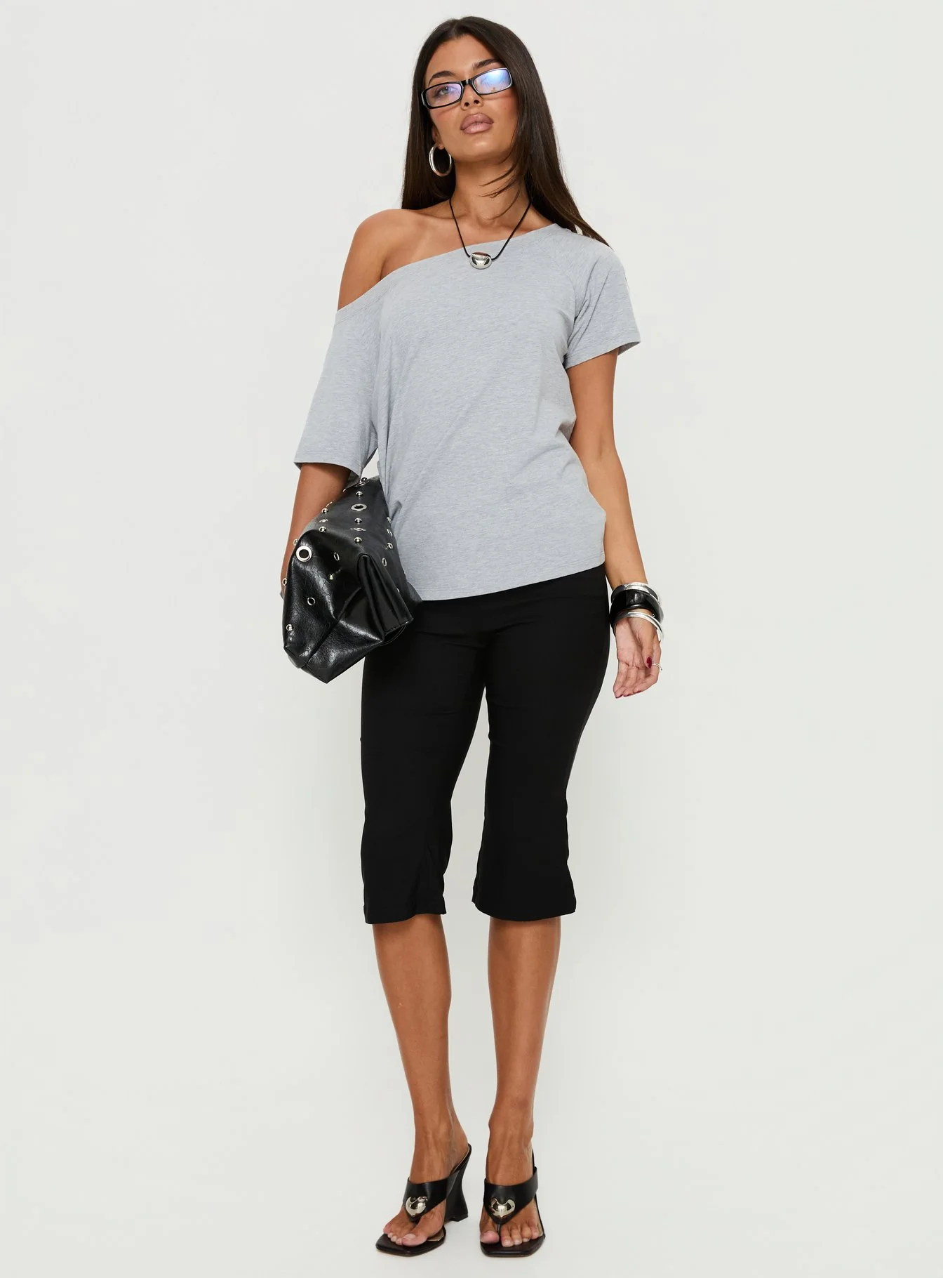 Icon Baby Off Shoulder Top Grey