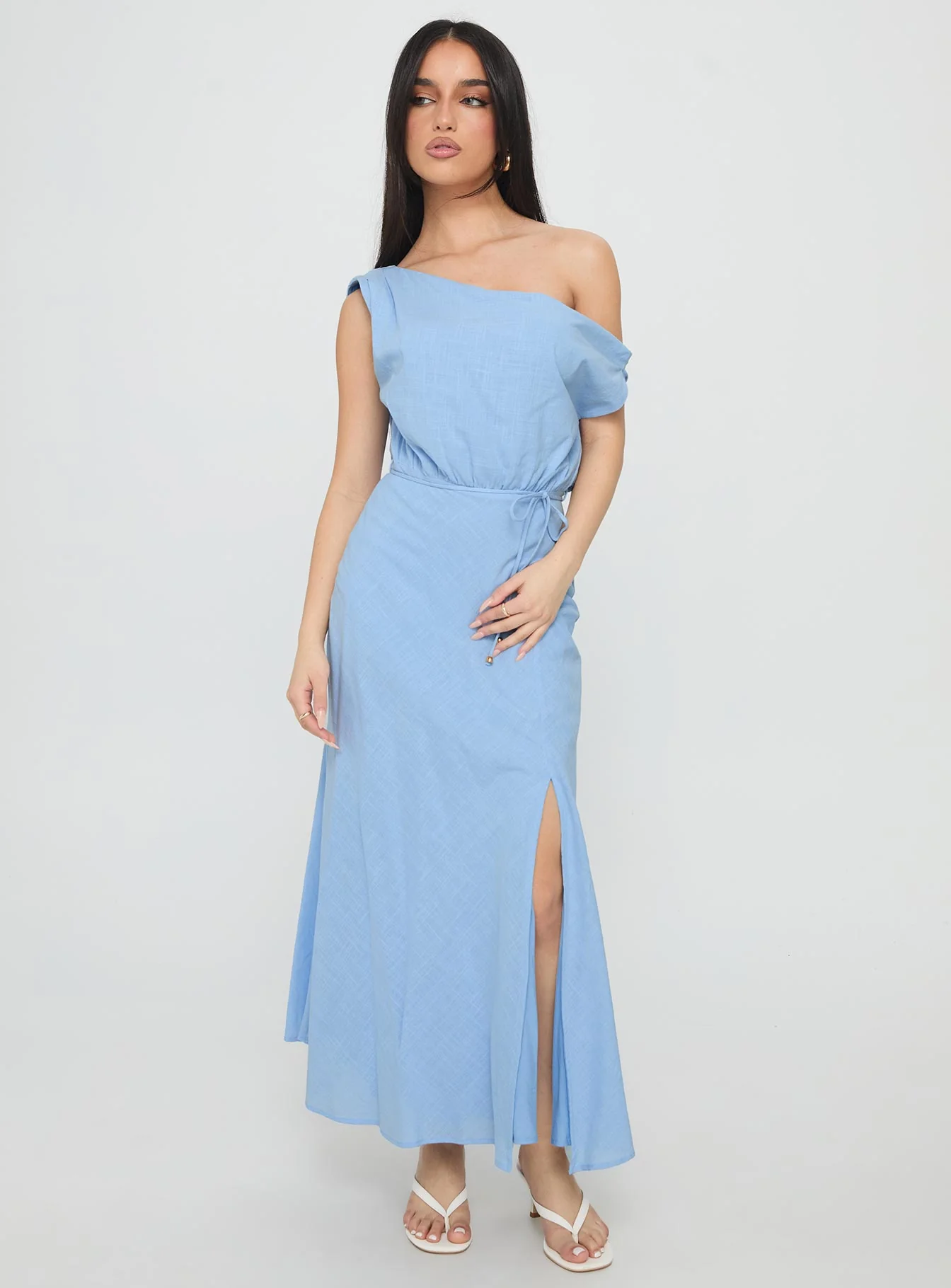 Frangelica Off The Shoulder Maxi Dress Light Blue