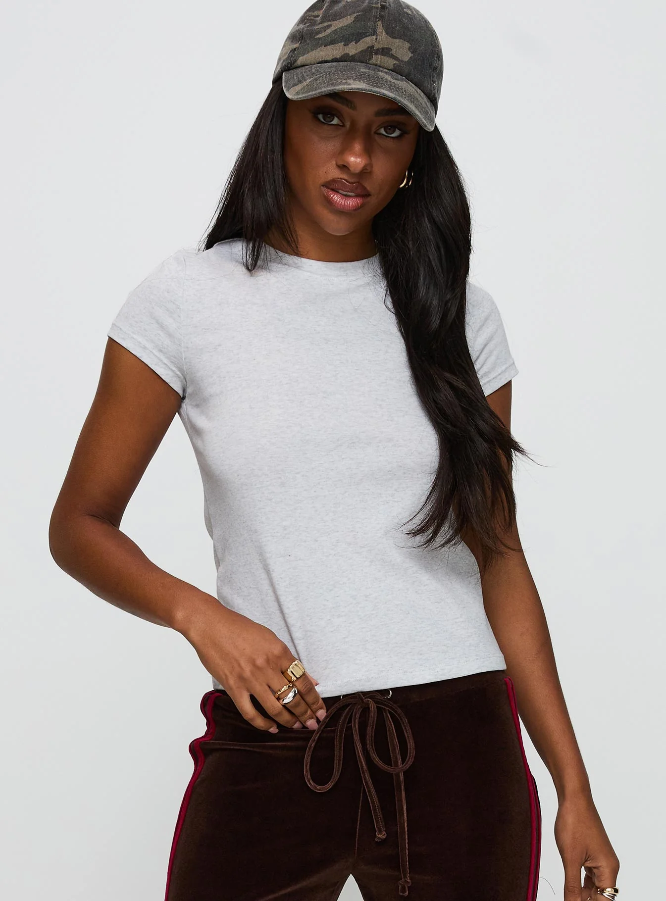 Prestige Longline Baby Tee Grey