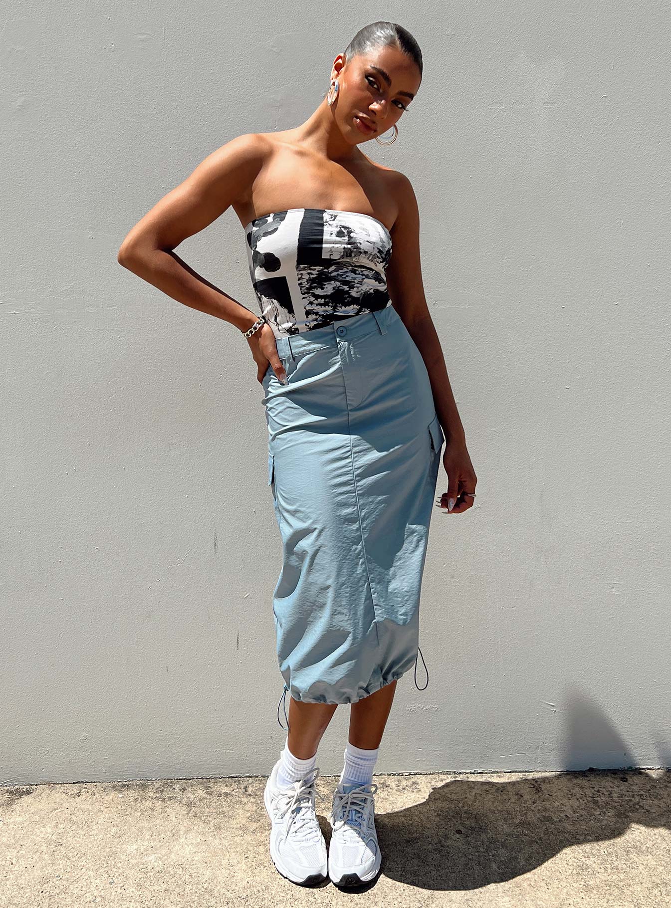 Tinba Midi Skirt Blue