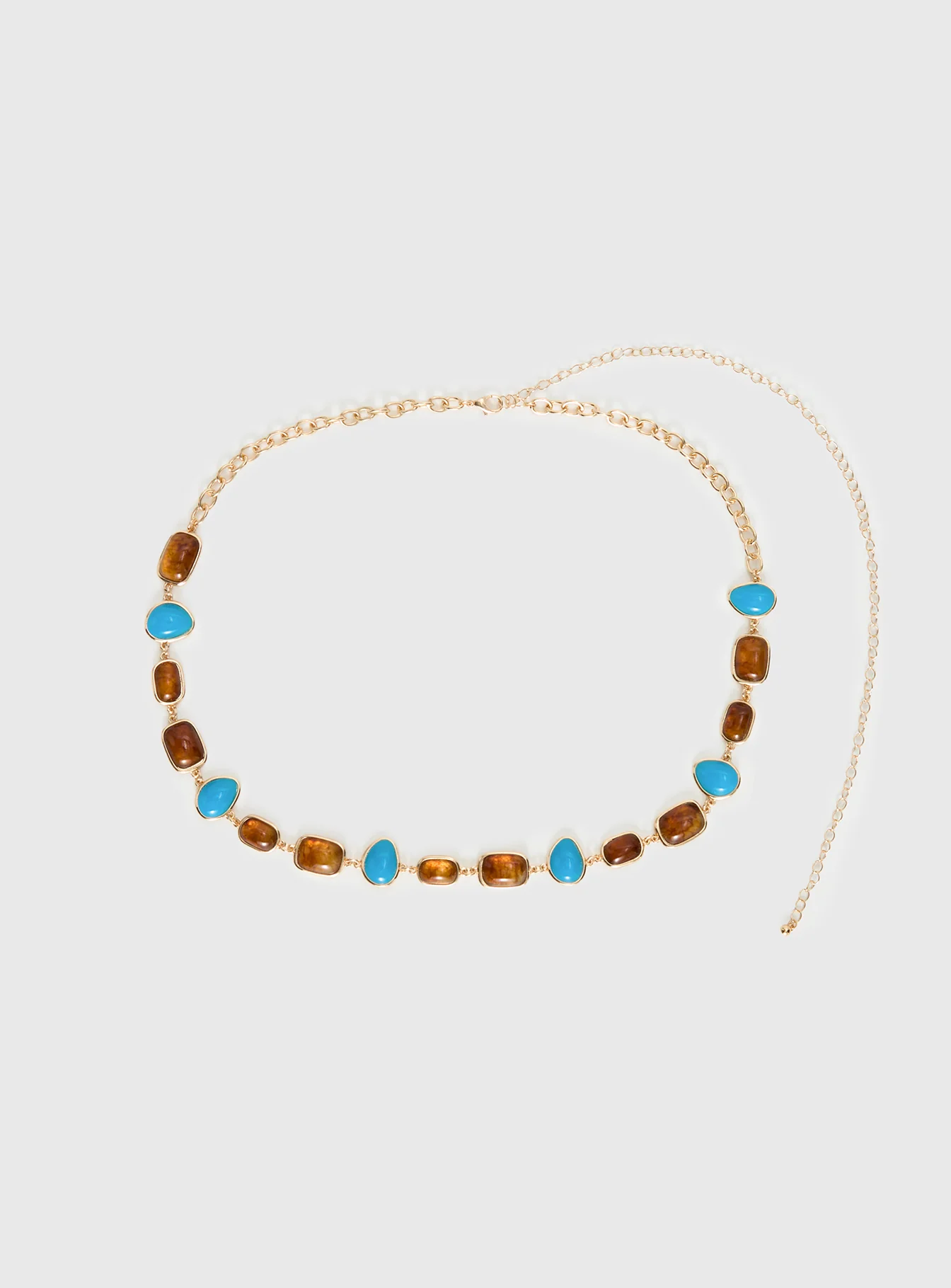 Nuvora Gemstone Chain Belt Gold