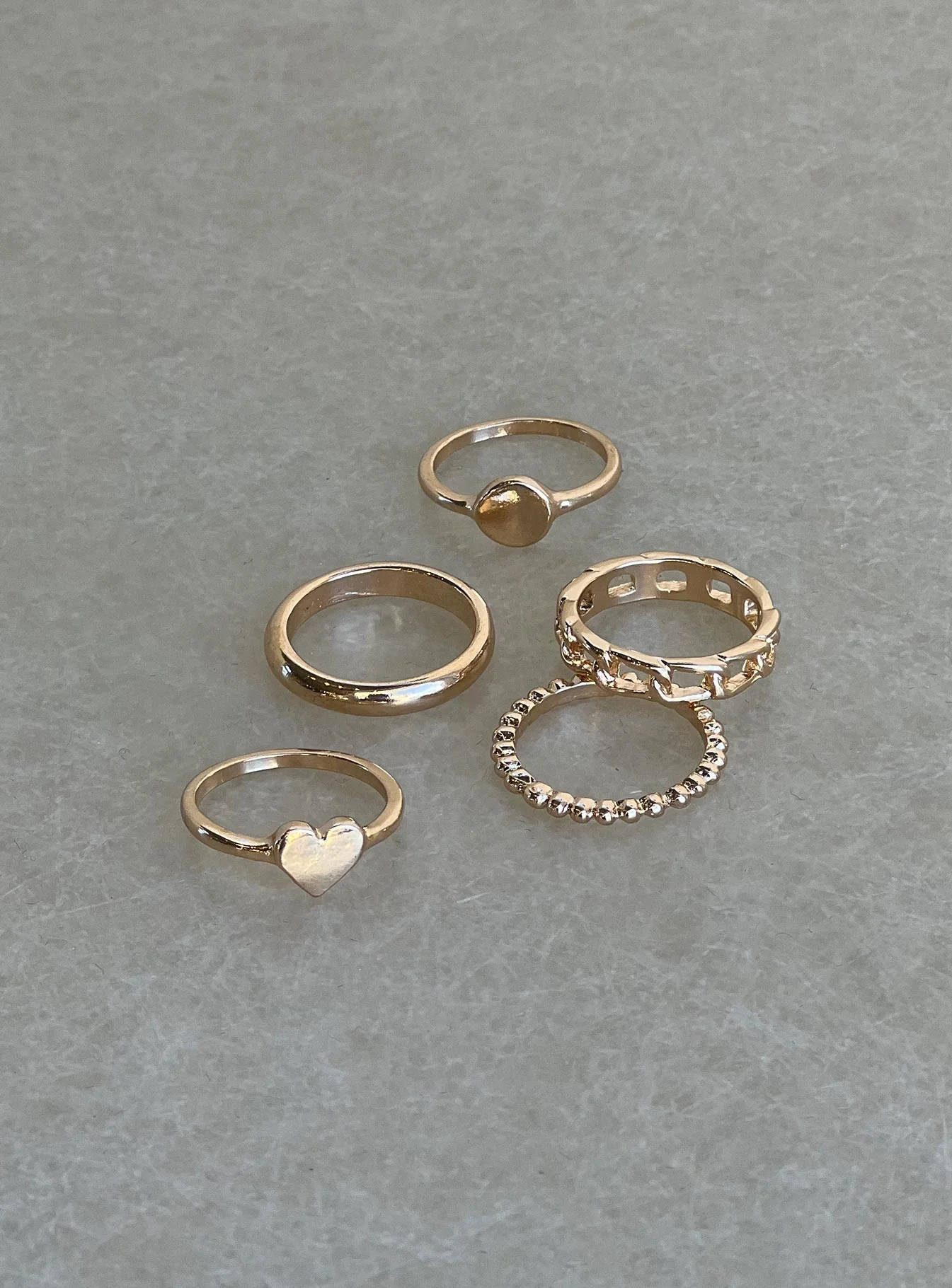 Spade Ring Set Gold