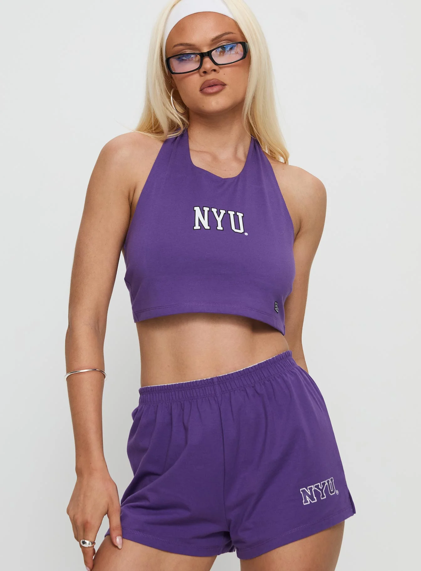 NYU Tailgate Halter Top Violet