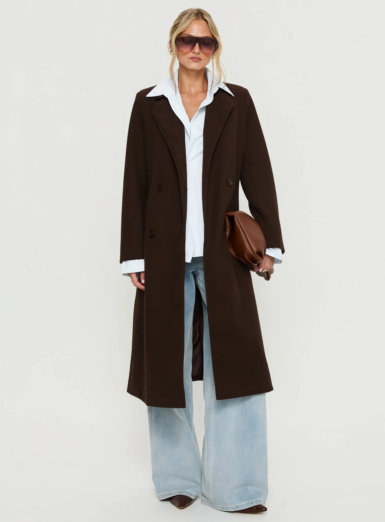 Prolific Longline Coat Brown