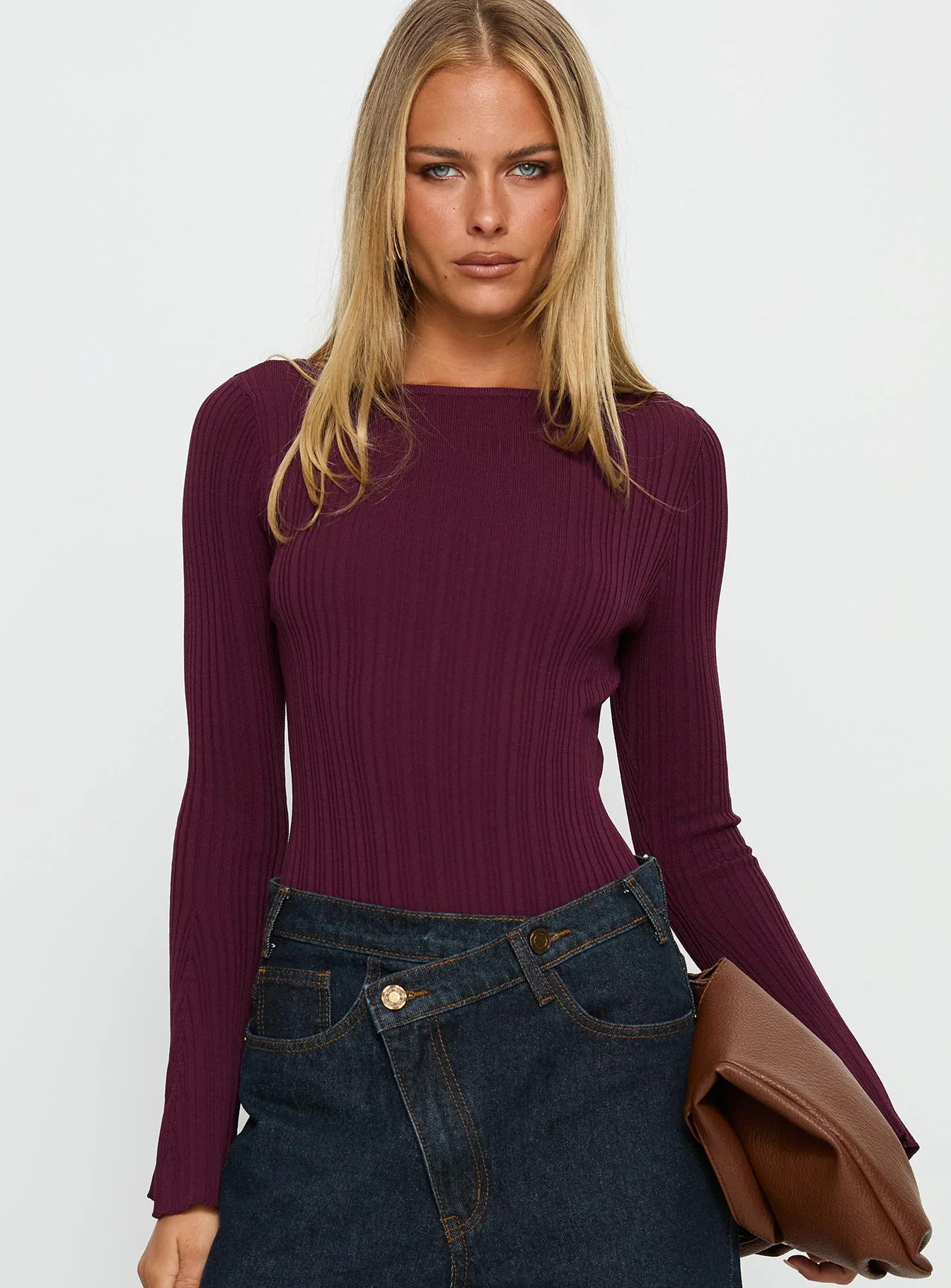 Mayok Long Sleeve Bodysuit Plum