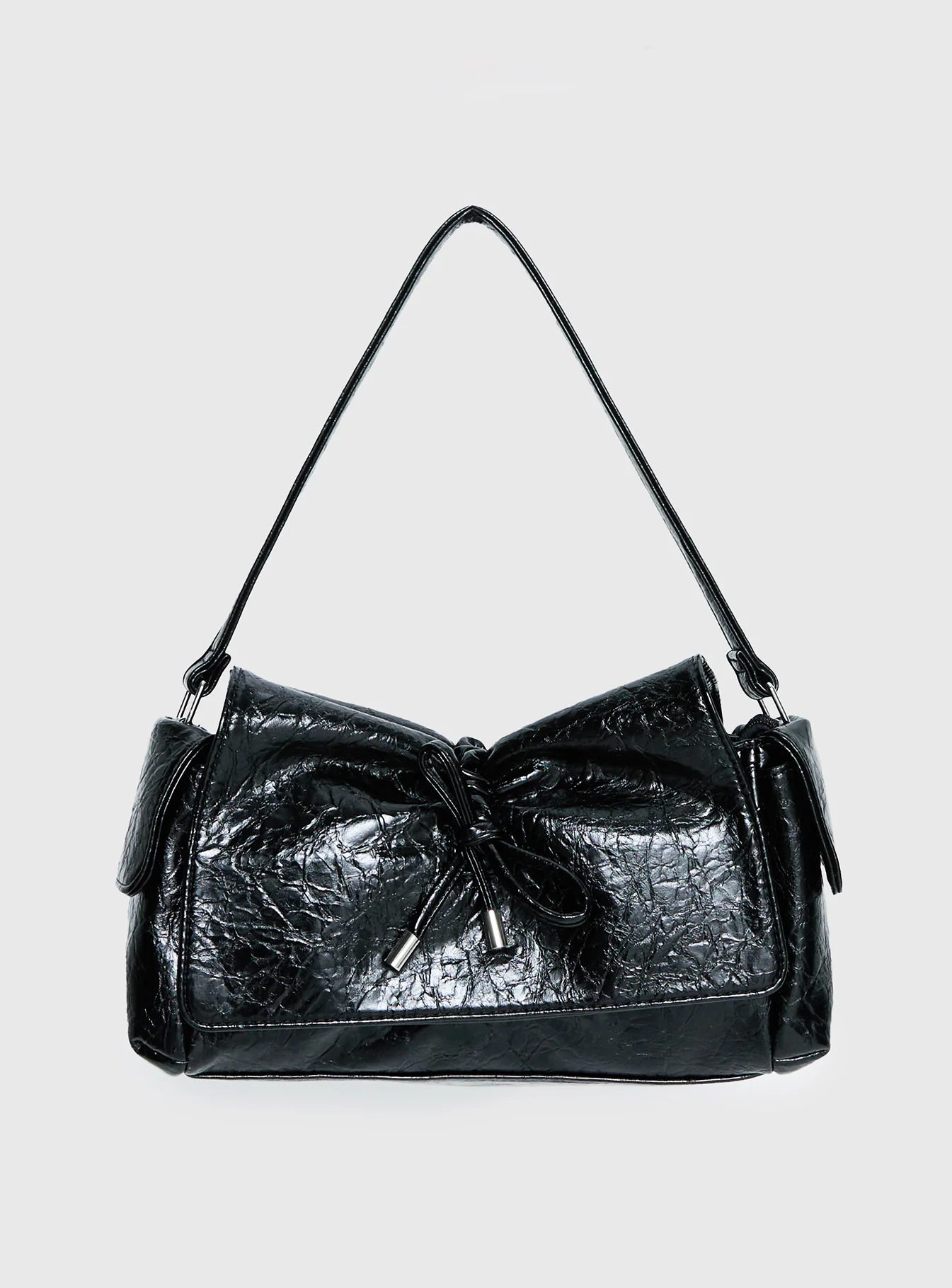 Lay Your Cards Bow Detail Shoulder Bag Black