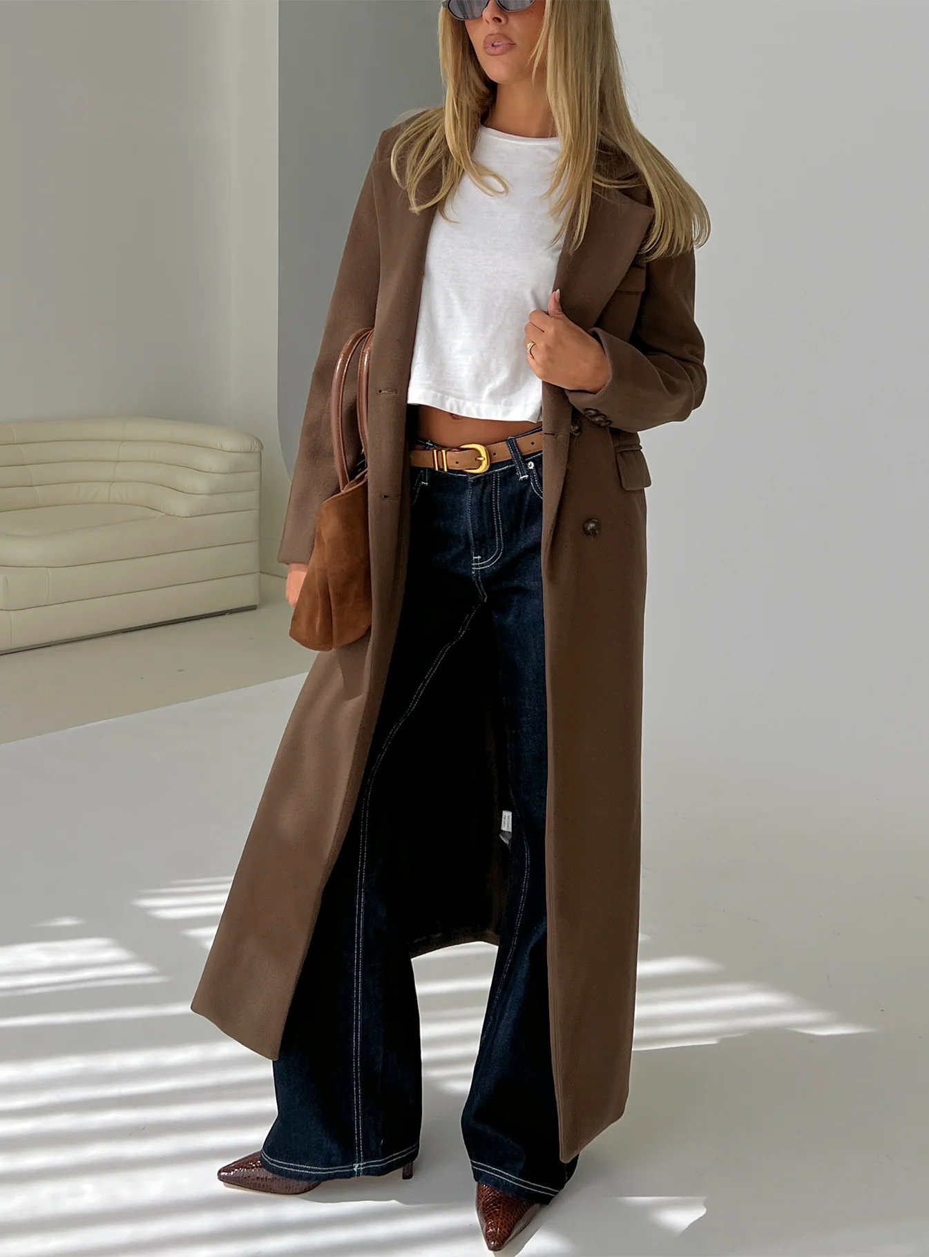 Lovergirl Longline Coat Brown