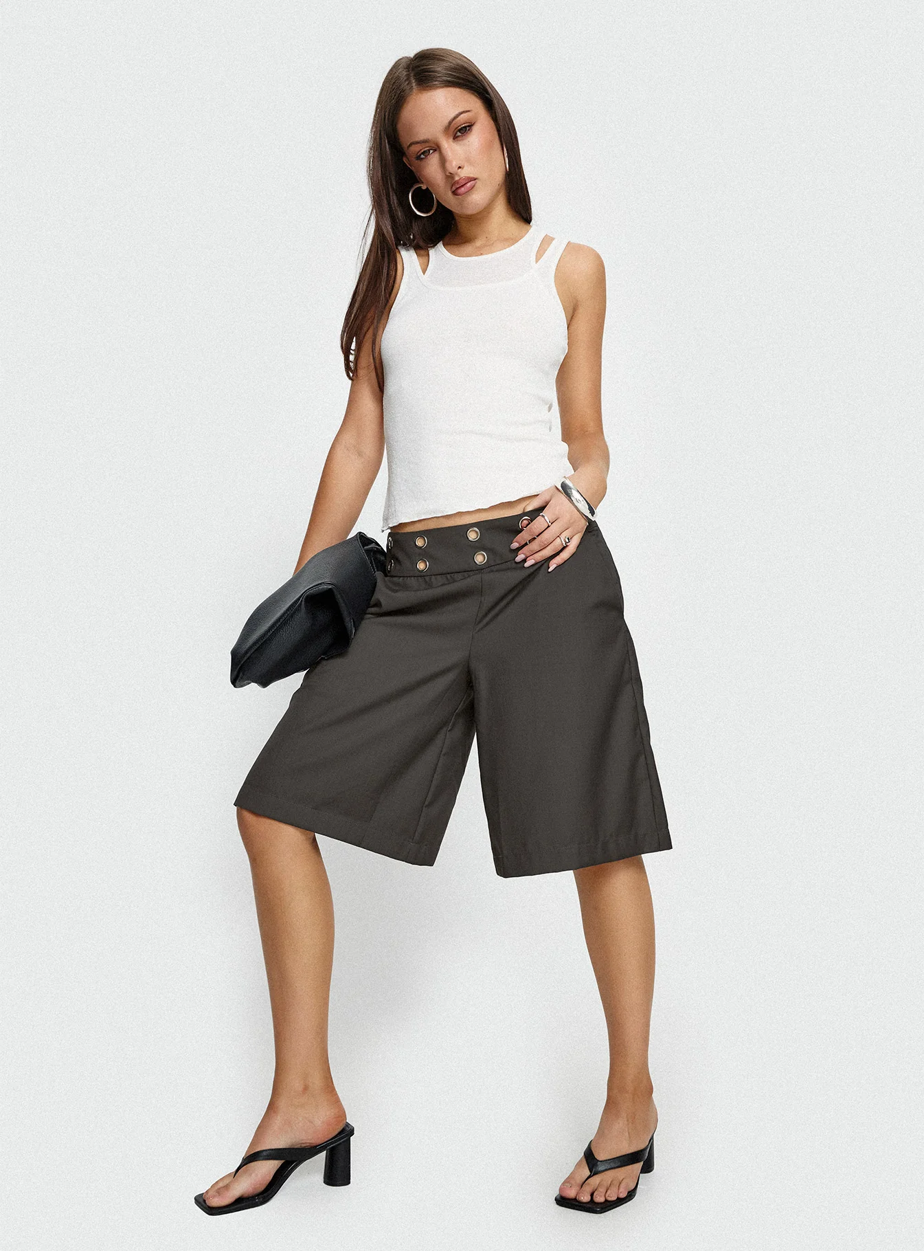 Teza Eyelet Jorts Grey