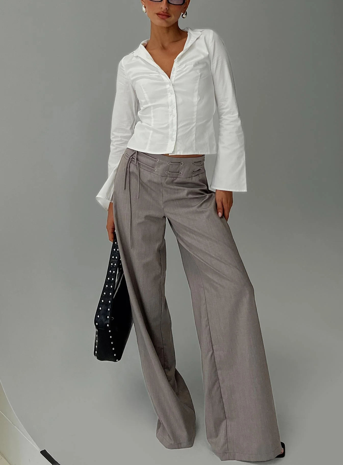 Just Have Fun Wide Leg Pant Grey Tall