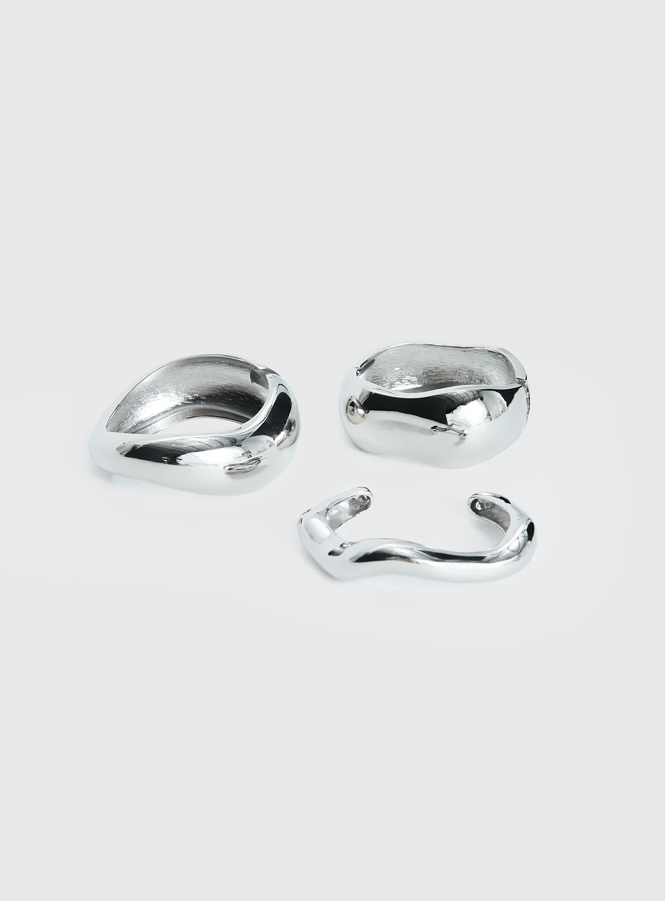 Hot Gossip Cuff Set Silver