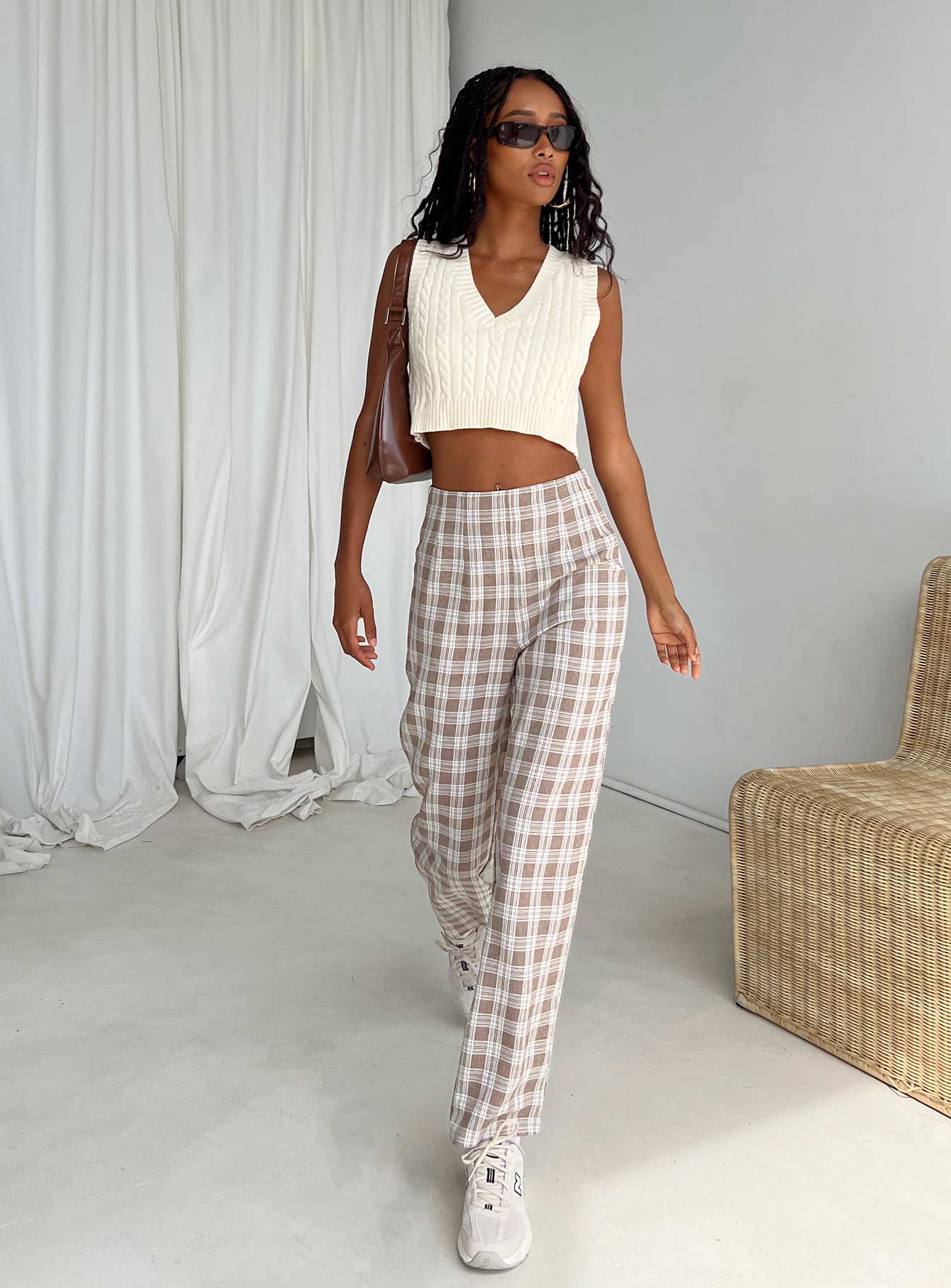 Caronia Check Pants Beige