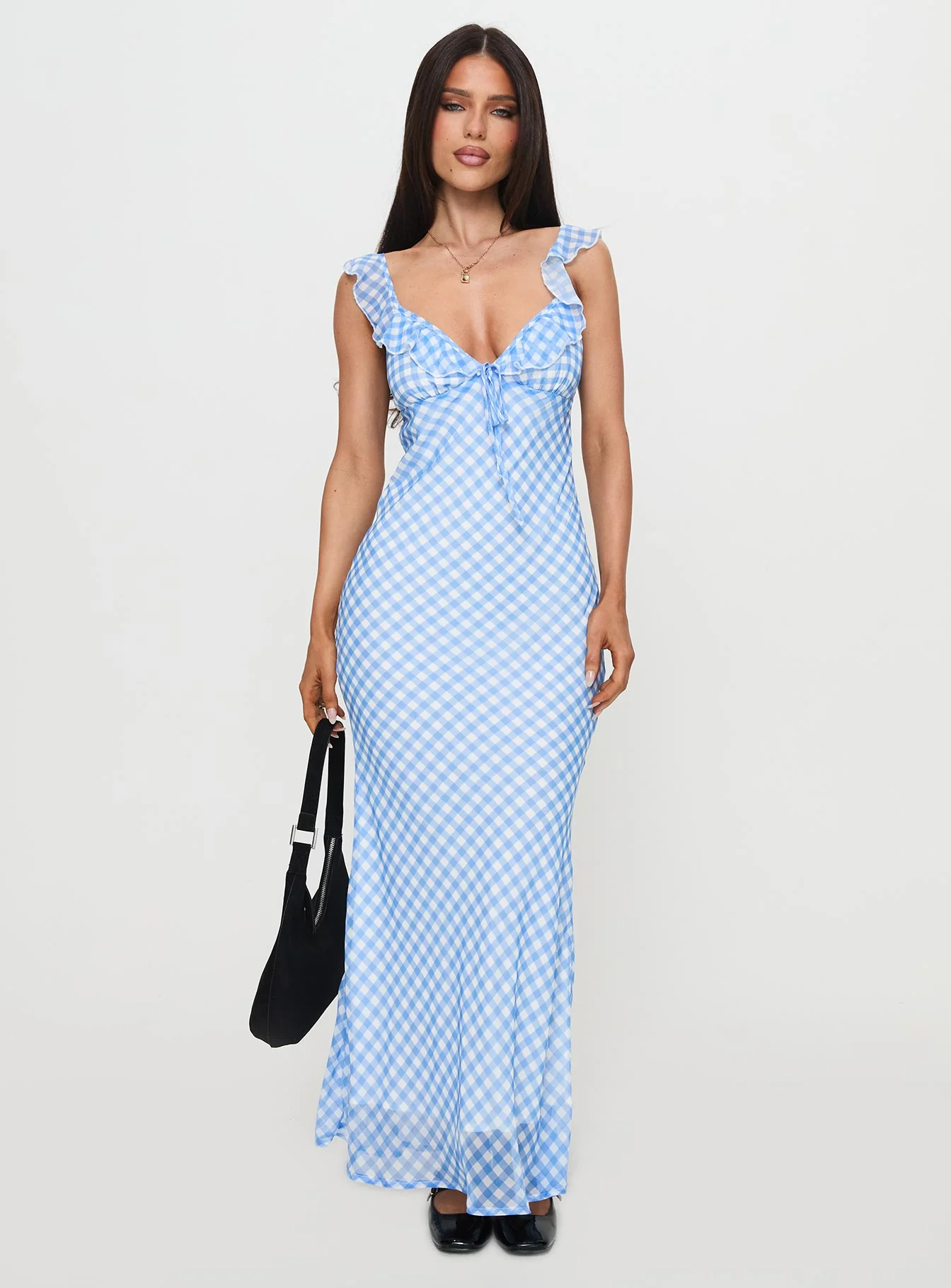 Brigette Maxi Dress Blue Gingham