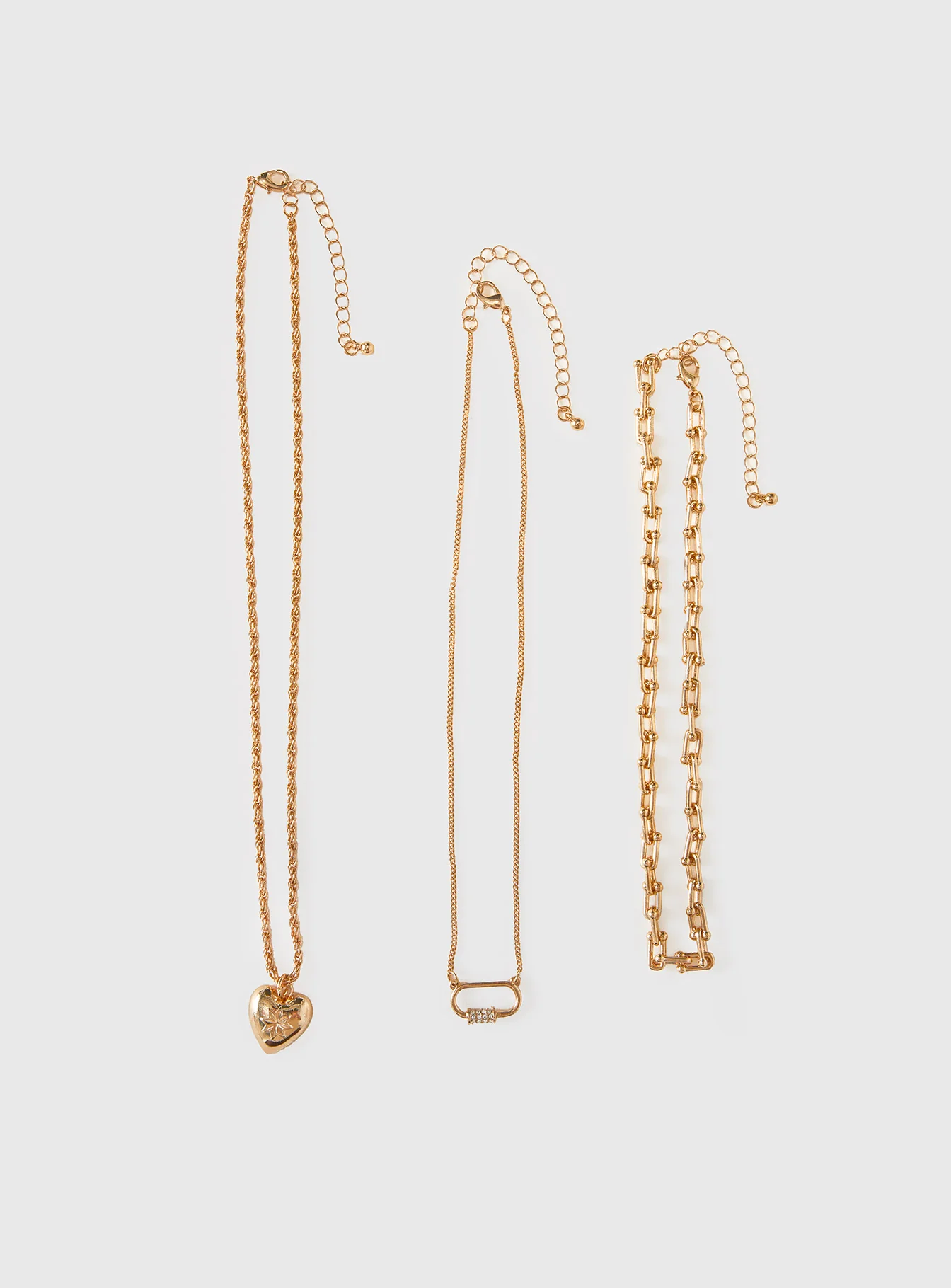 Double Date Layered Necklace Gold