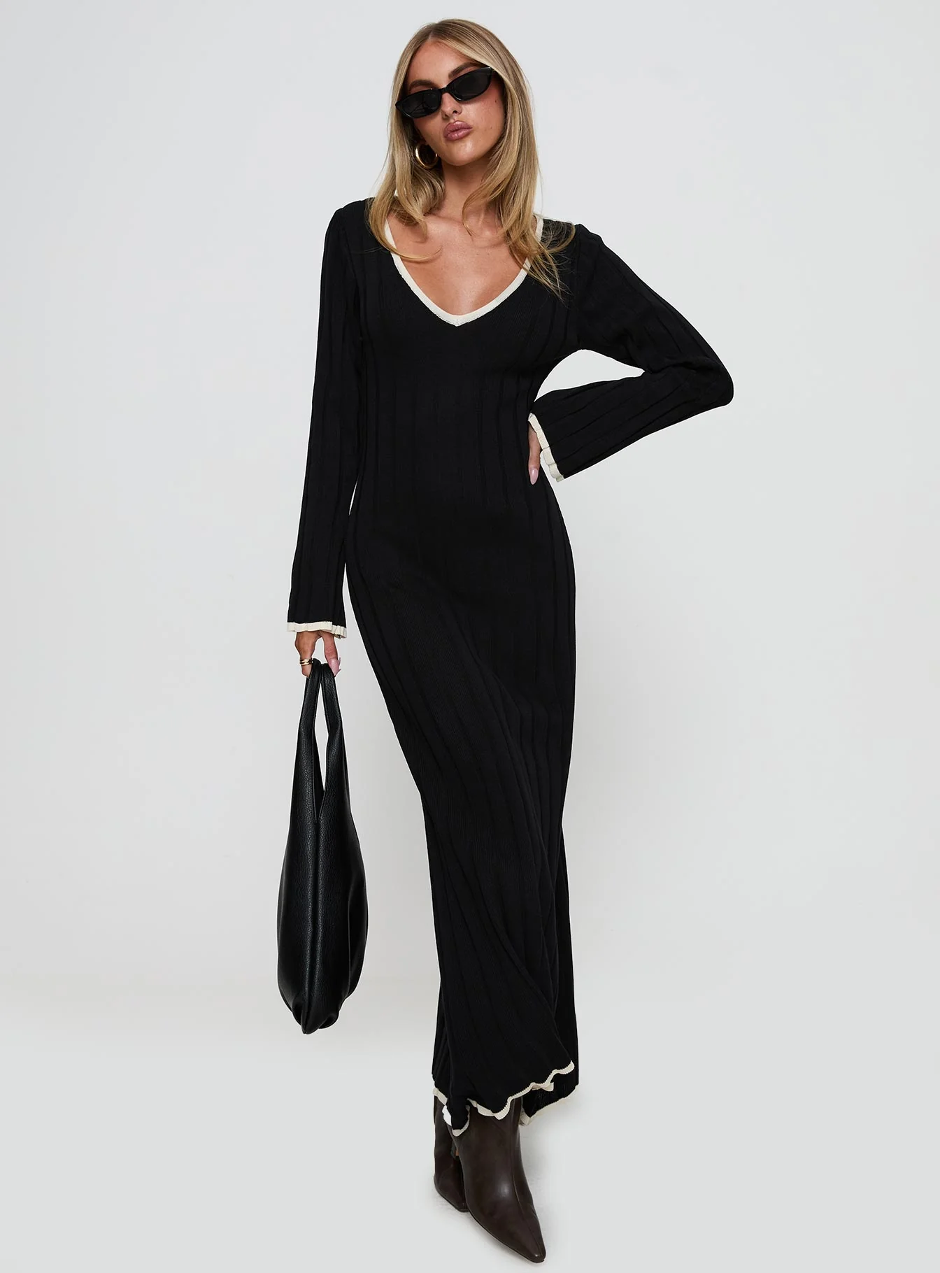 Claira Long Sleeve Maxi Dress Black