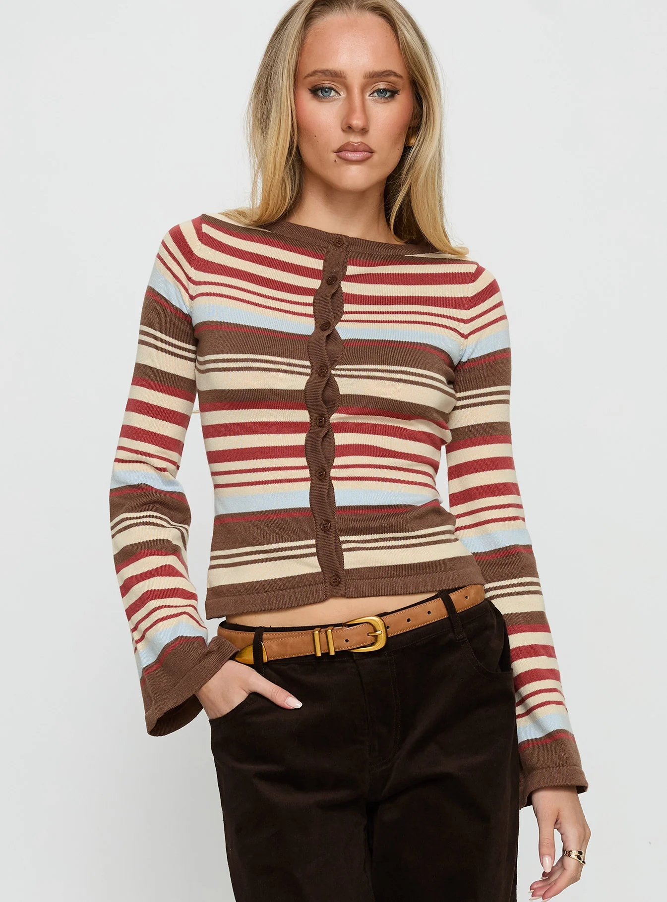 Milda Knit Cardigan Multi Stripe