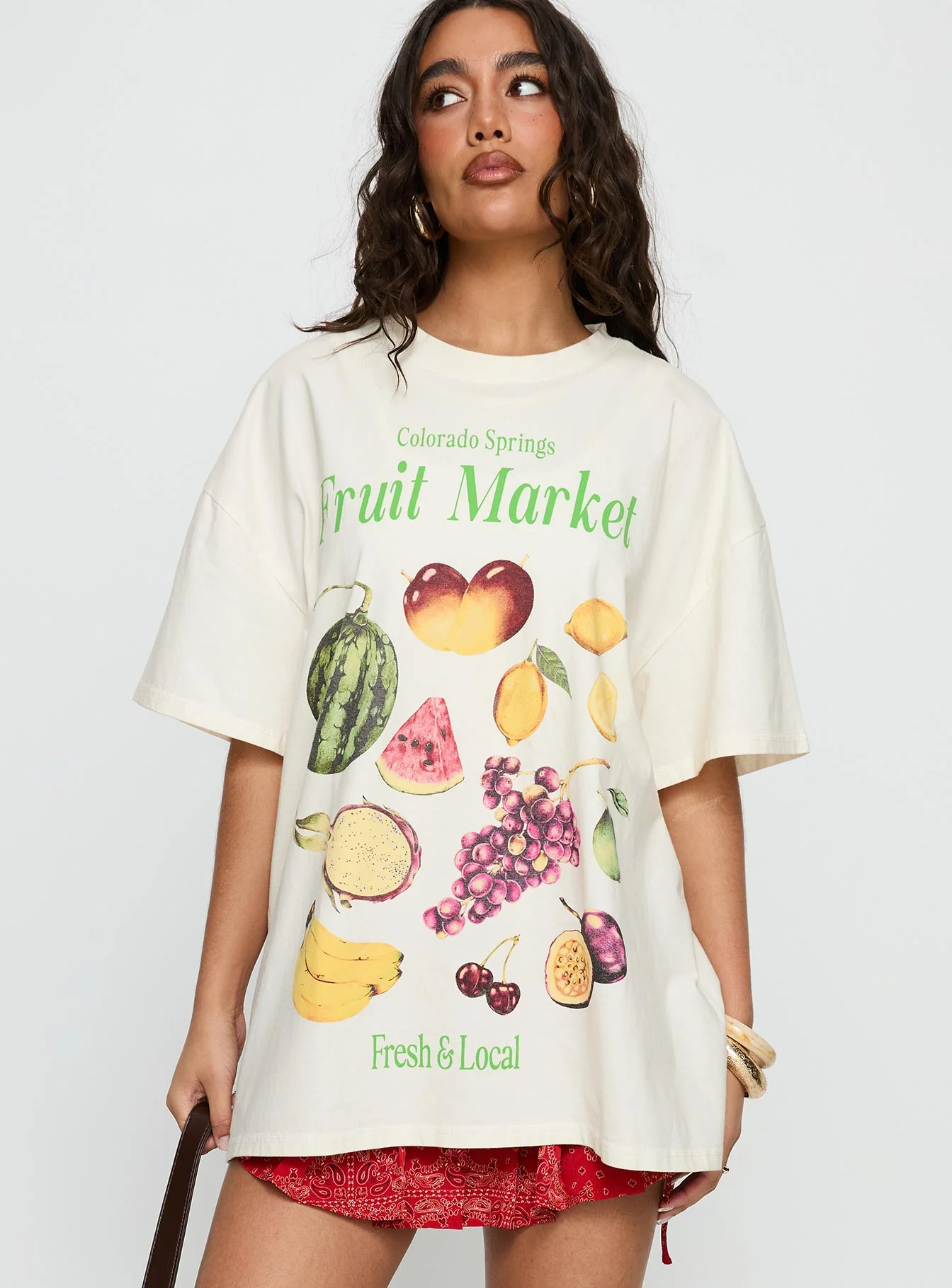 Colorado Springs Market Oversized Graphic Tee Cream