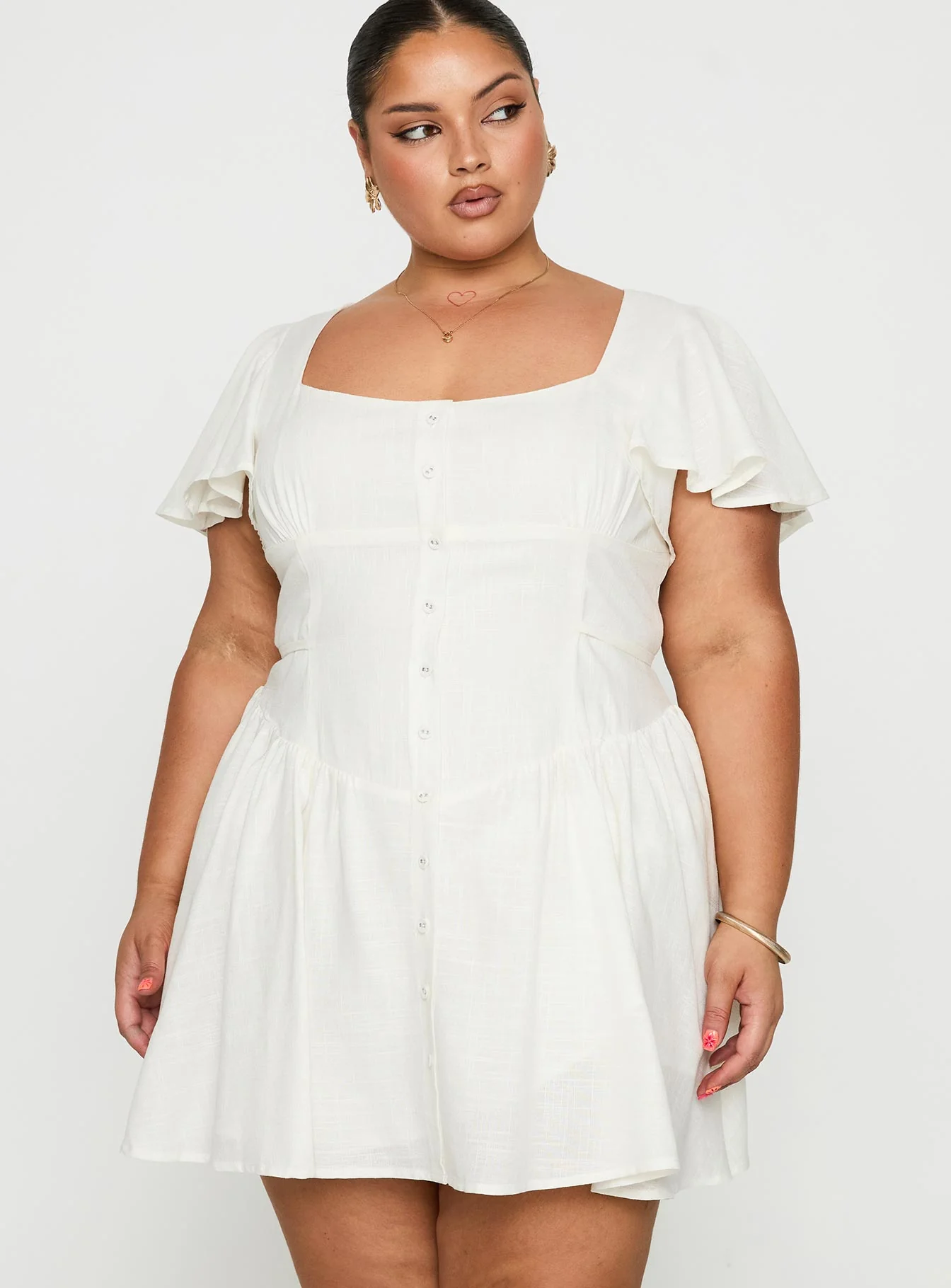 Forever More Mini Dress White Curve