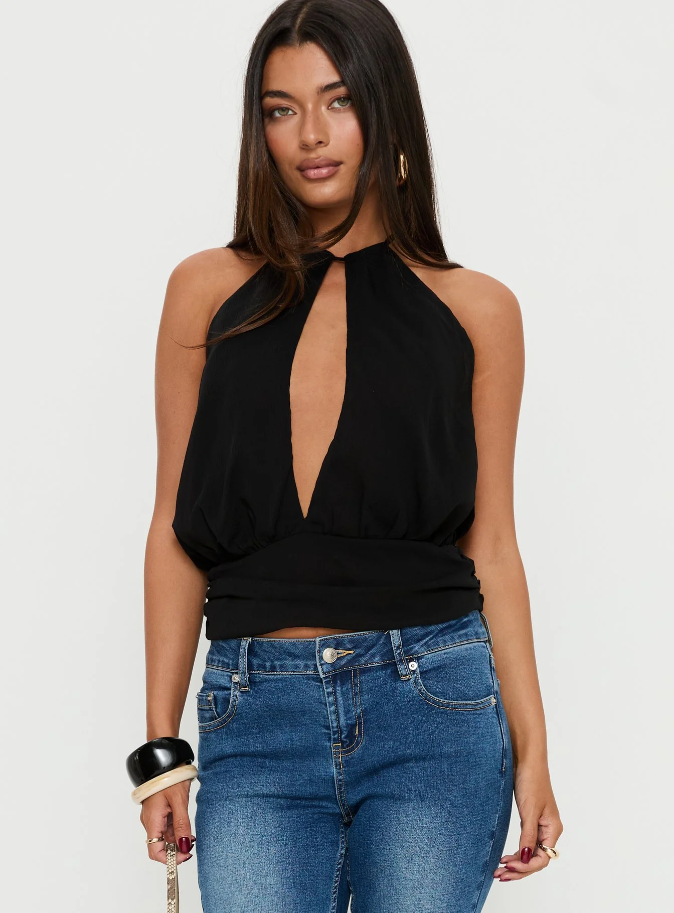 Marolyn Keyhole Top Black