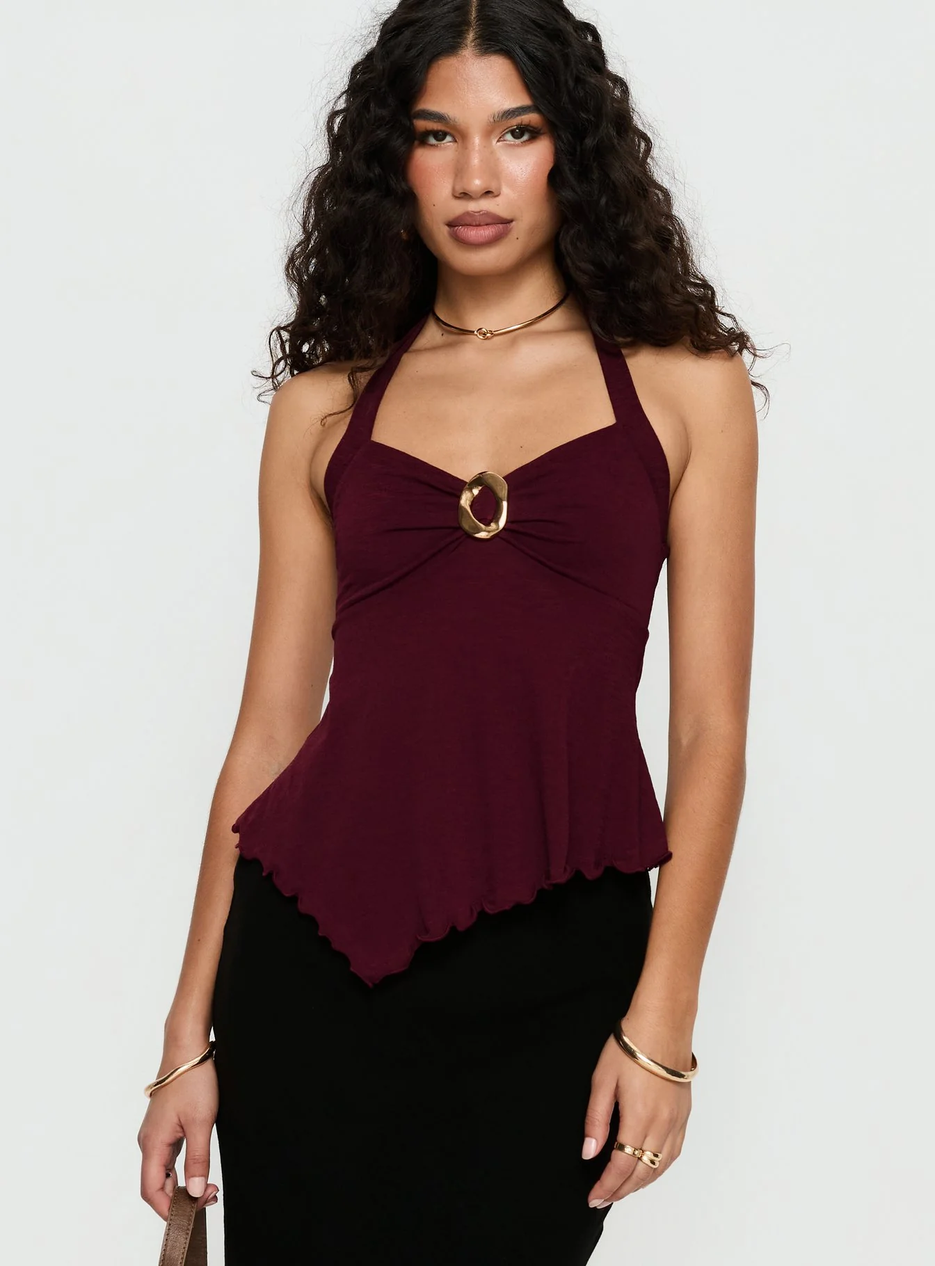 Attina Hardware Detail Top Plum