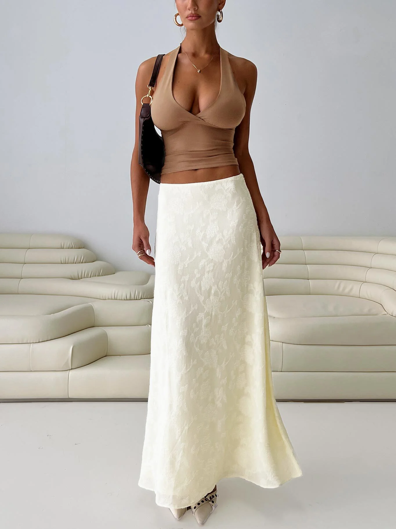 Su Casa Low Waist Maxi Skirt Yellow