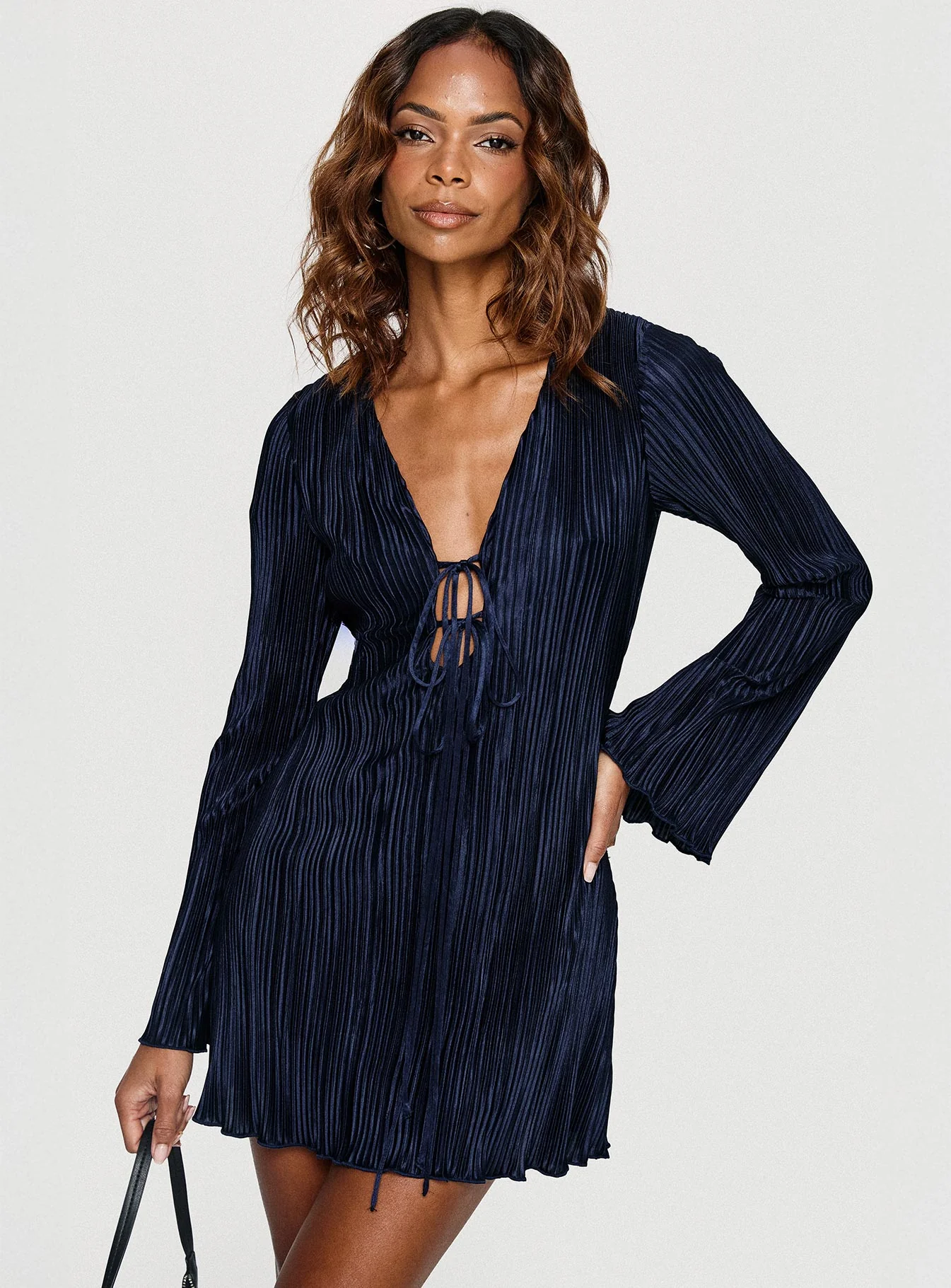 Malop Long Sleeve Mini Dress Navy