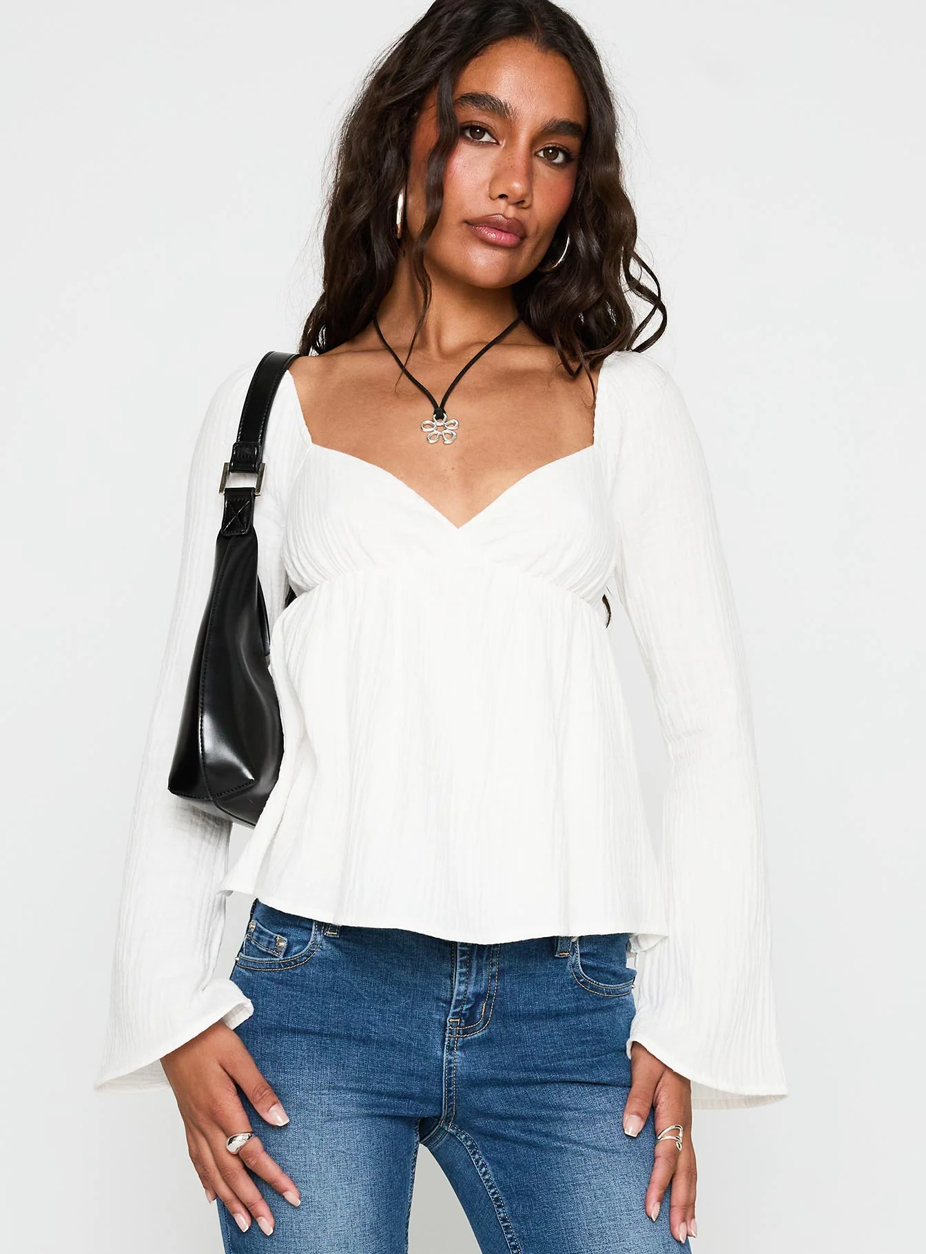 Khalea Long Sleeve Top White