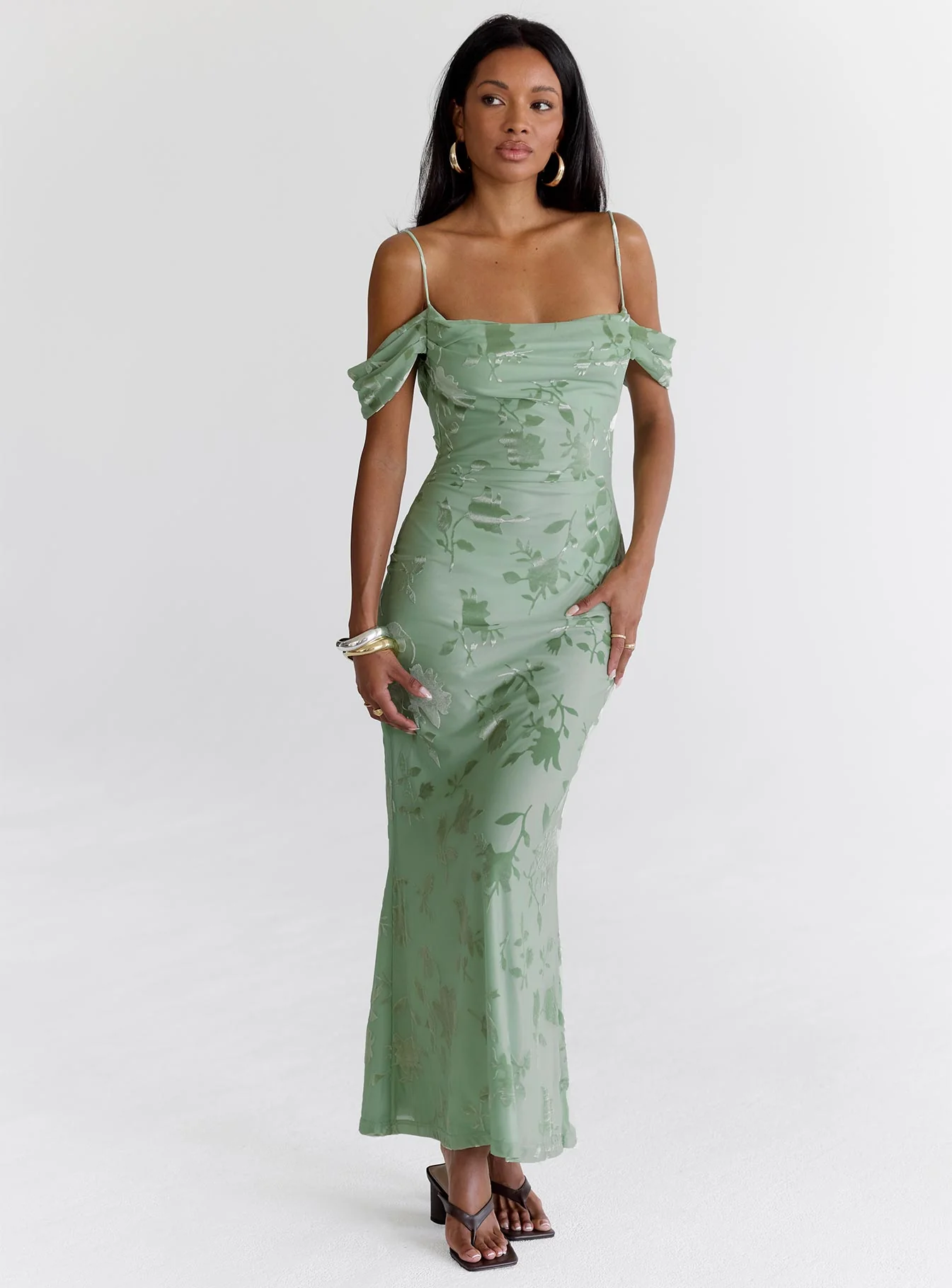 Green Gables Burnout Maxi Dress Sage