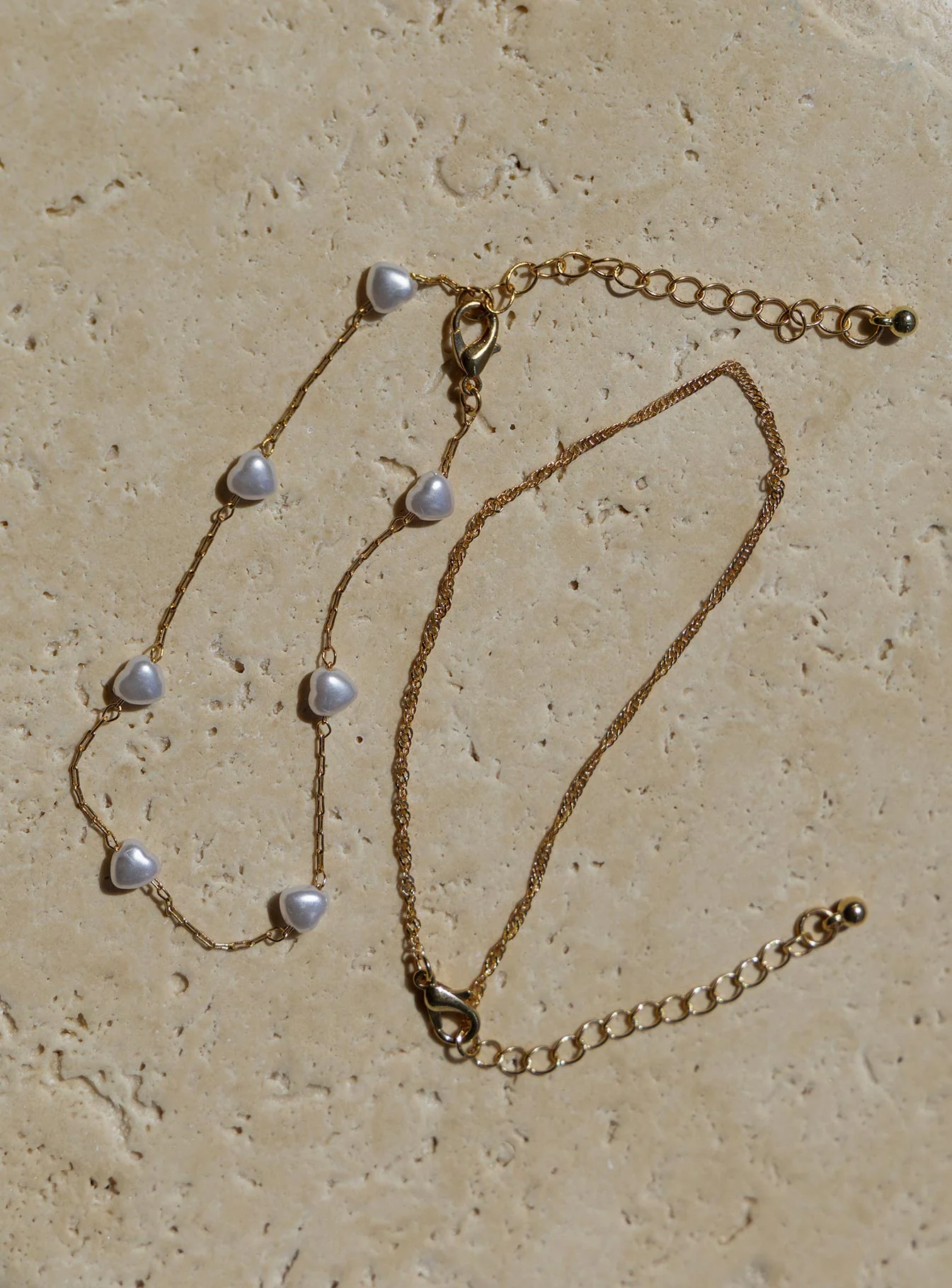 Sakina Pearl Anklet Pack Gold