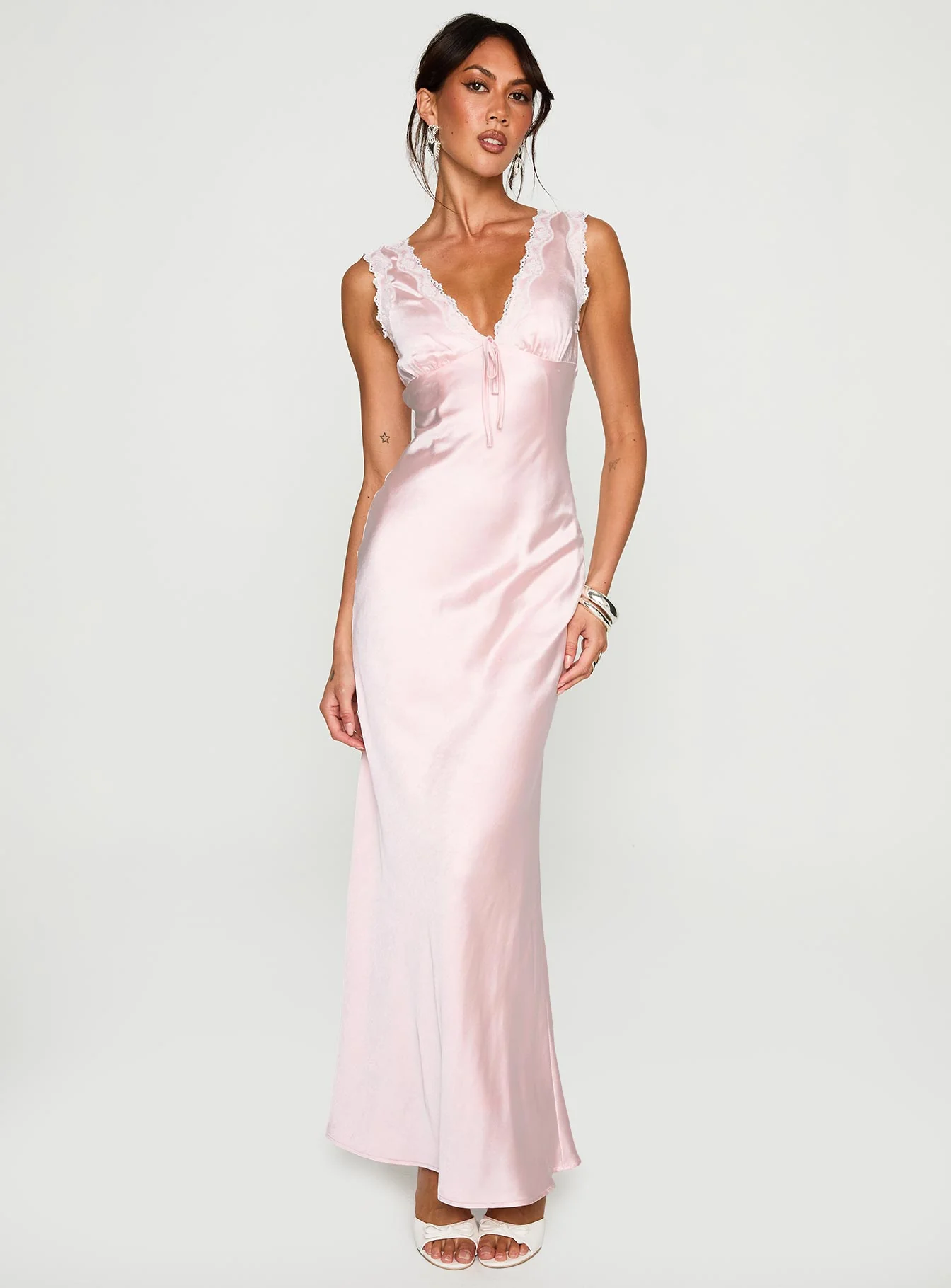 Liliya Lace Maxi Dress Pink