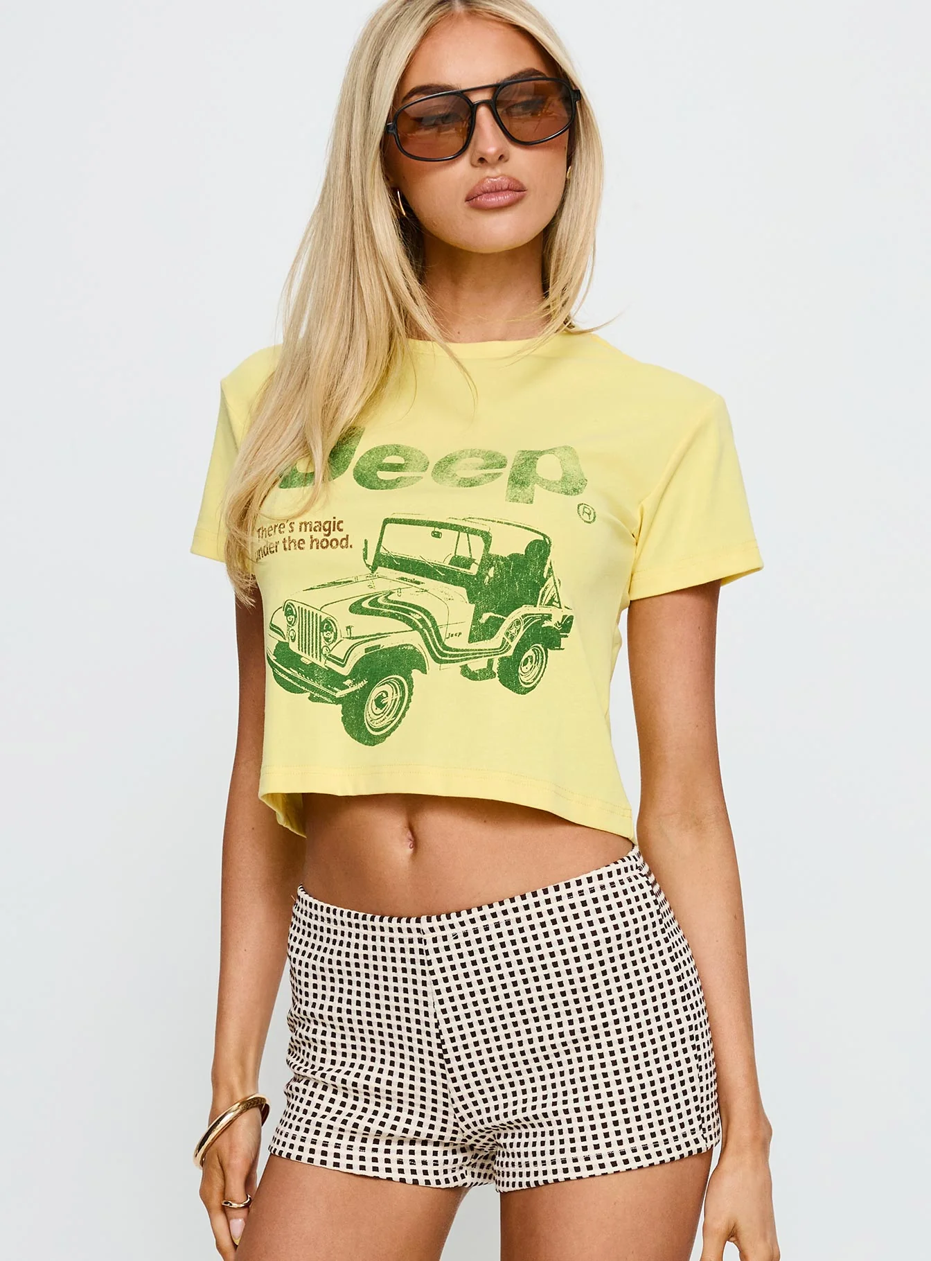 Jeep Girl Graphic Top Yellow