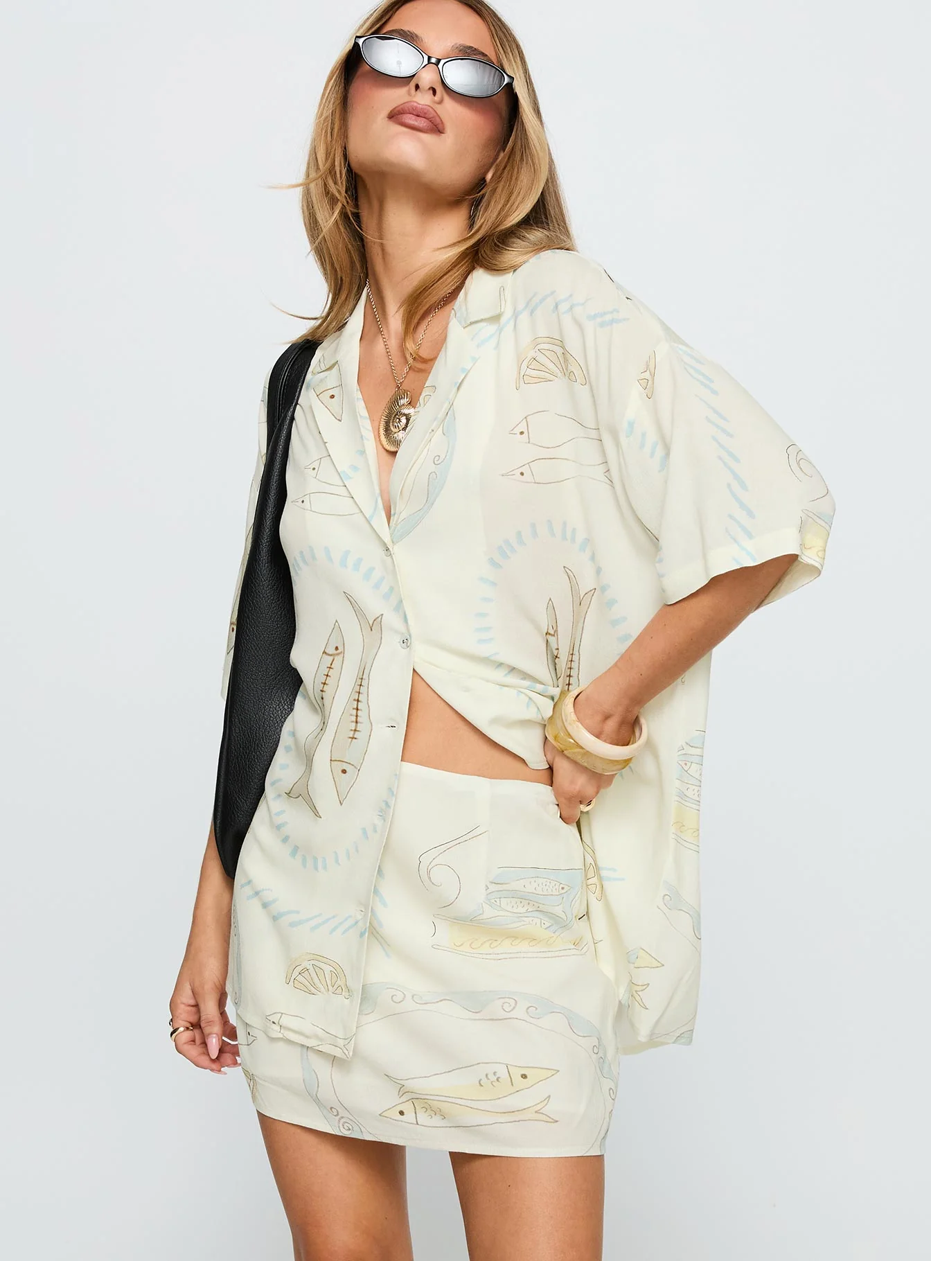 Caraliia Mini Skirt Cream