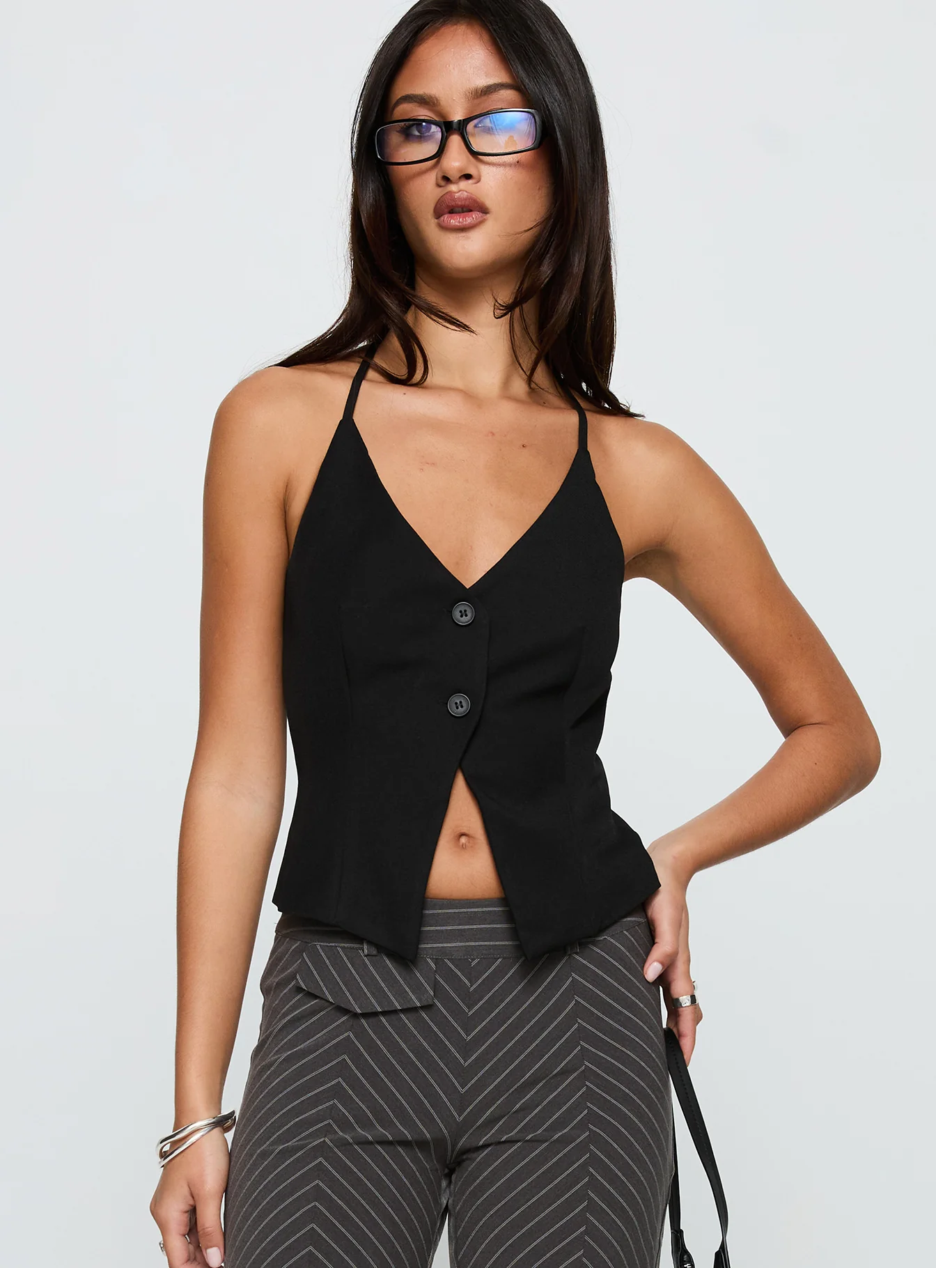 No Sleep Halter Top Black