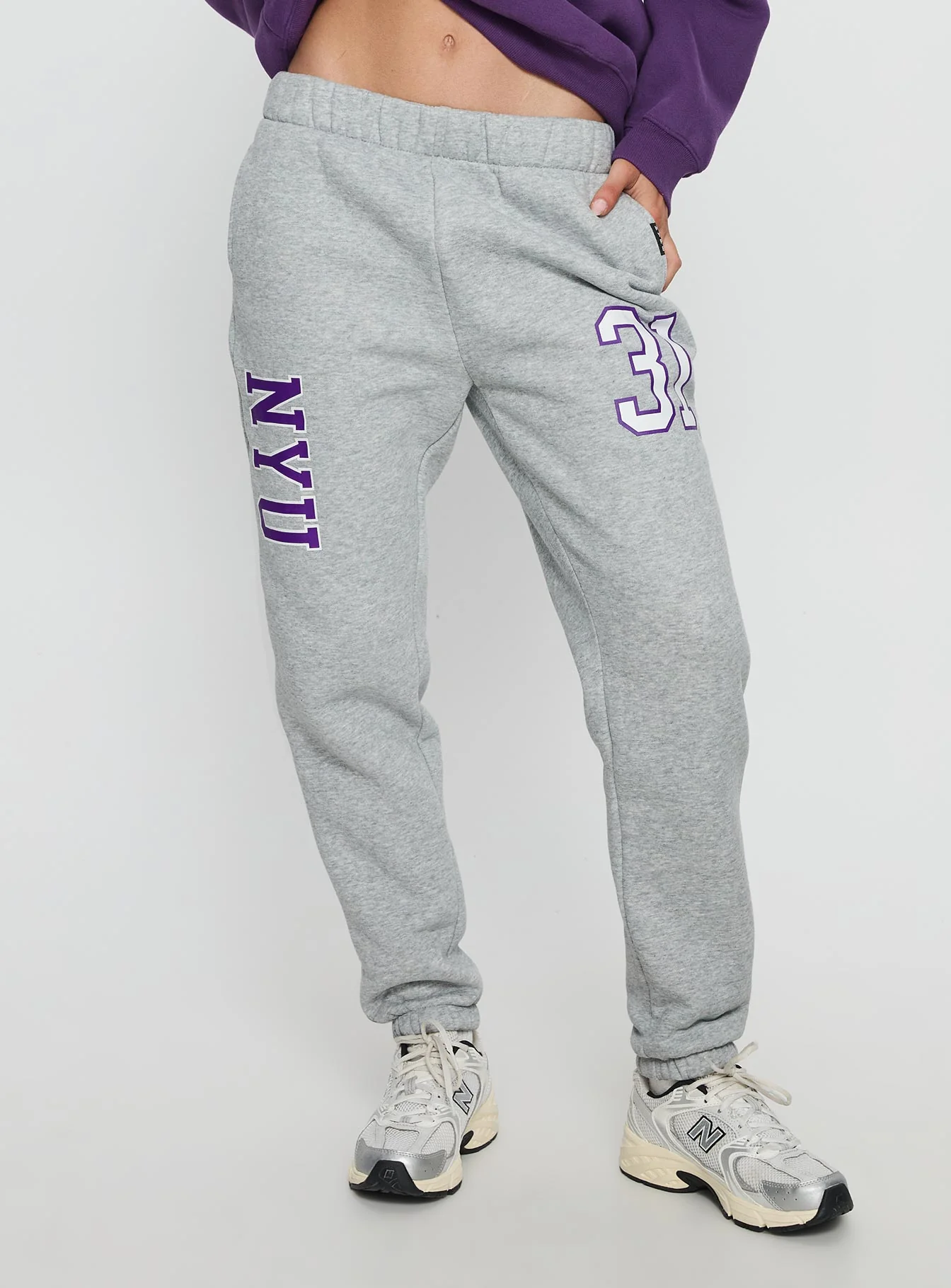 NYU Basic Sweatpants Heather Grey