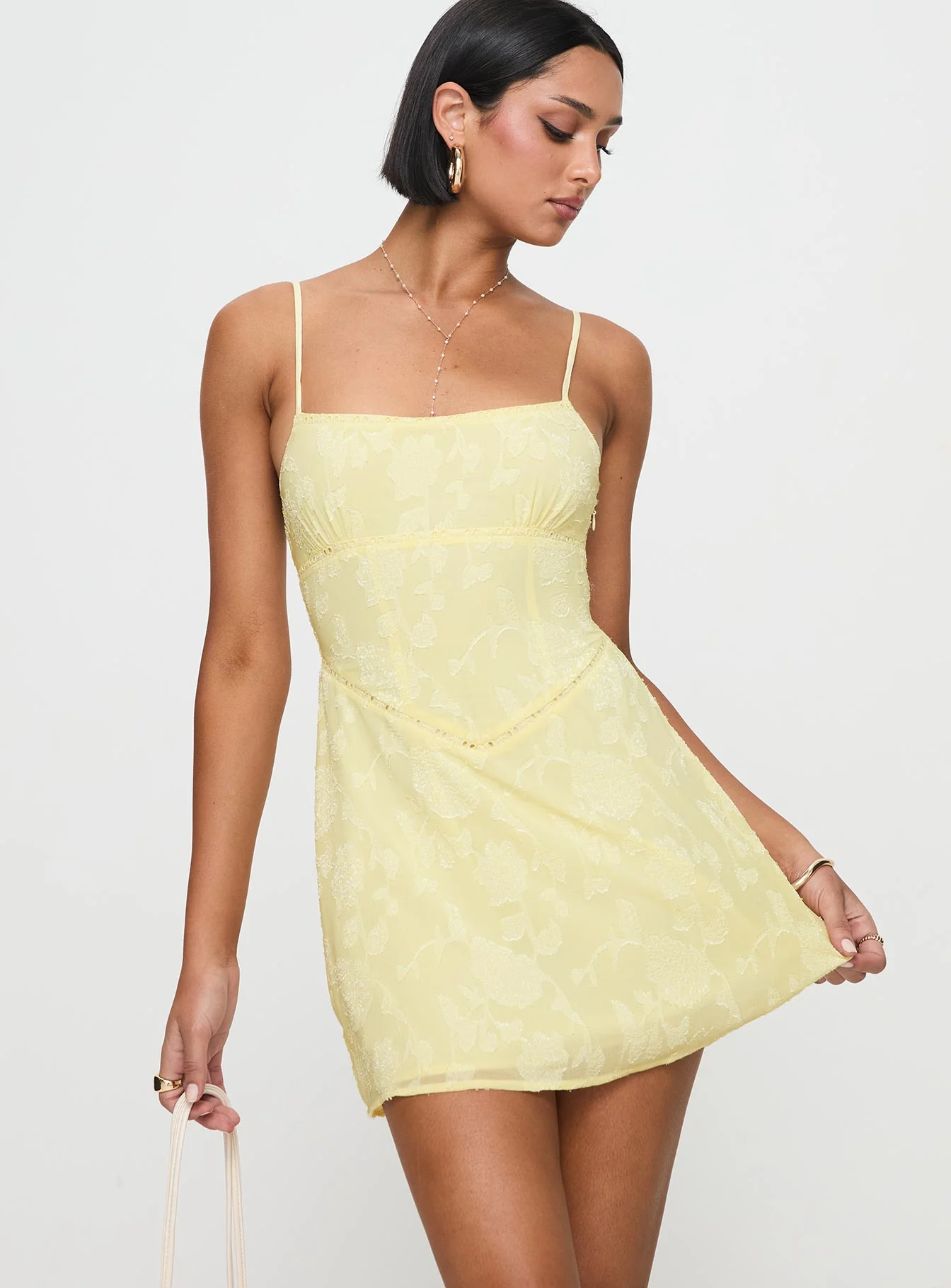 South Of France Mini Dress Yellow Petite